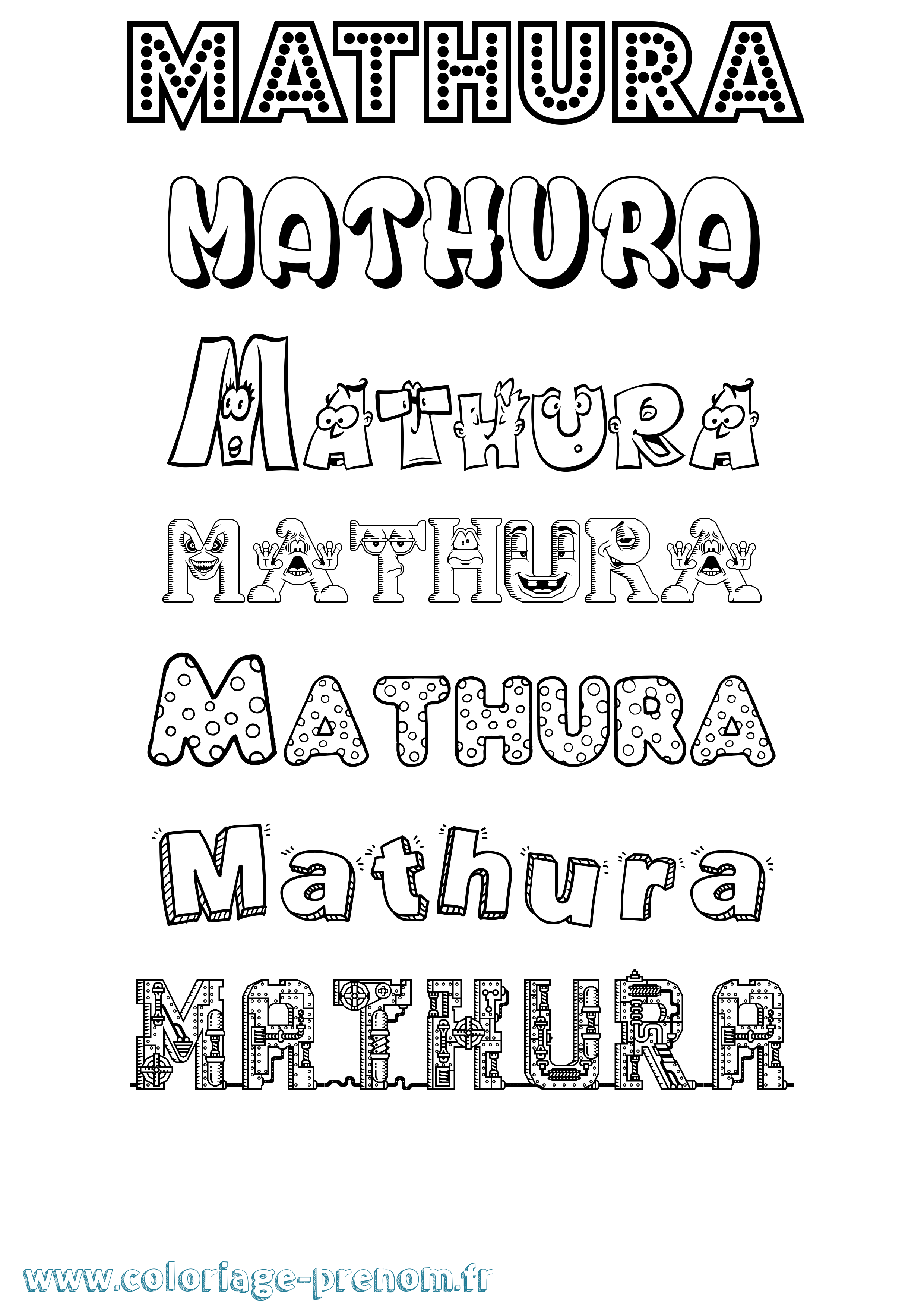 Coloriage prénom Mathura Fun