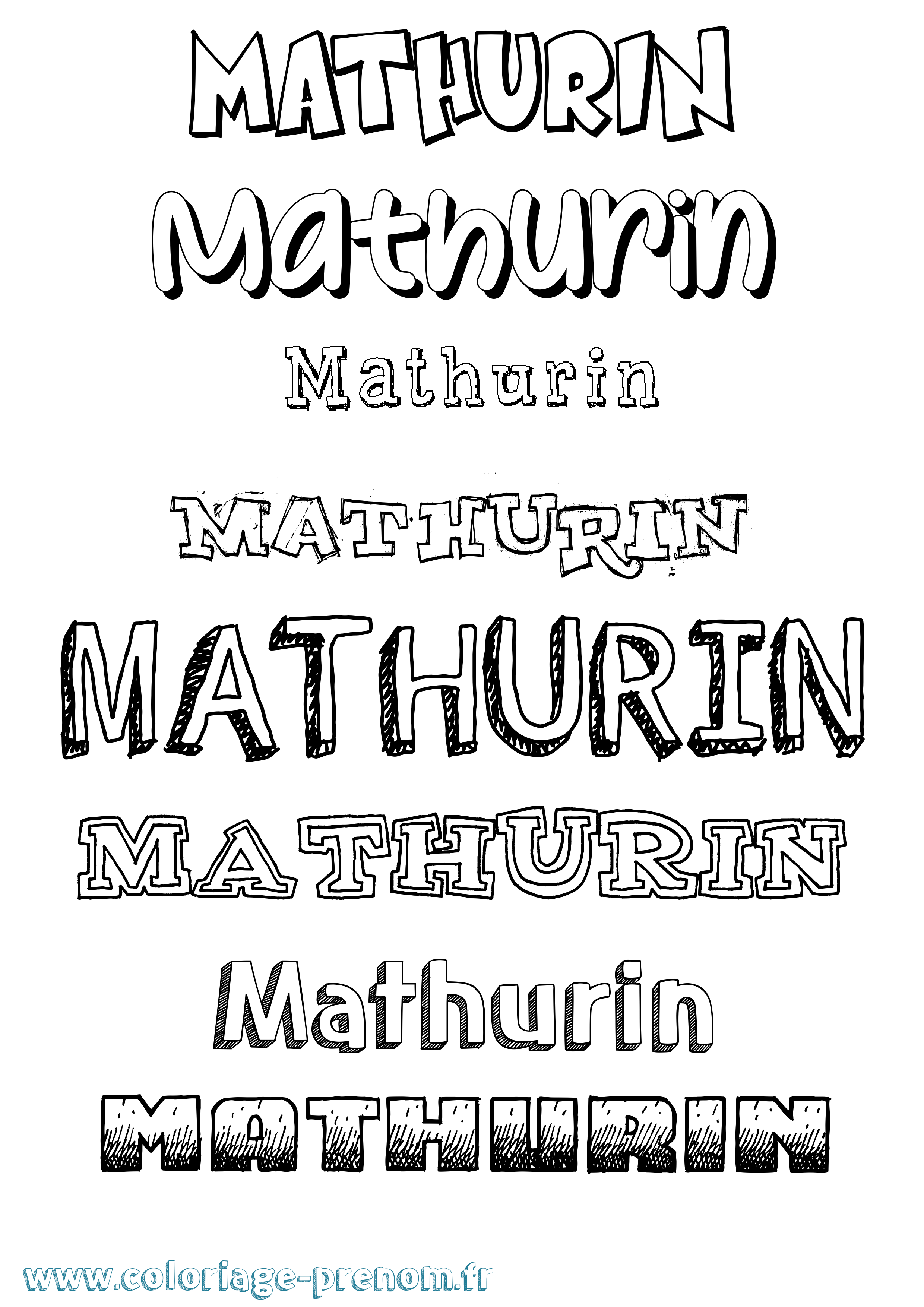 Coloriage prénom Mathurin