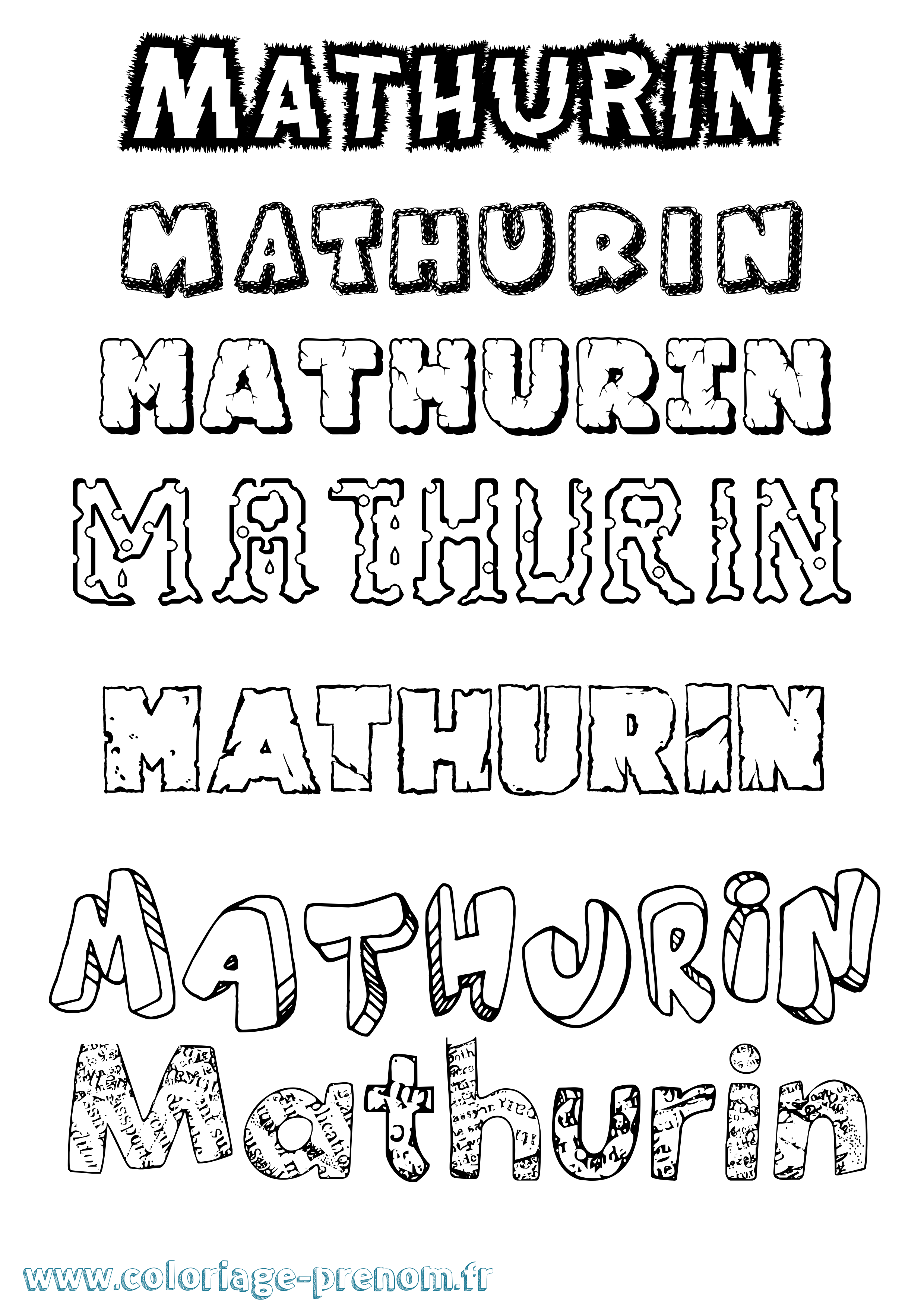 Coloriage prénom Mathurin Destructuré
