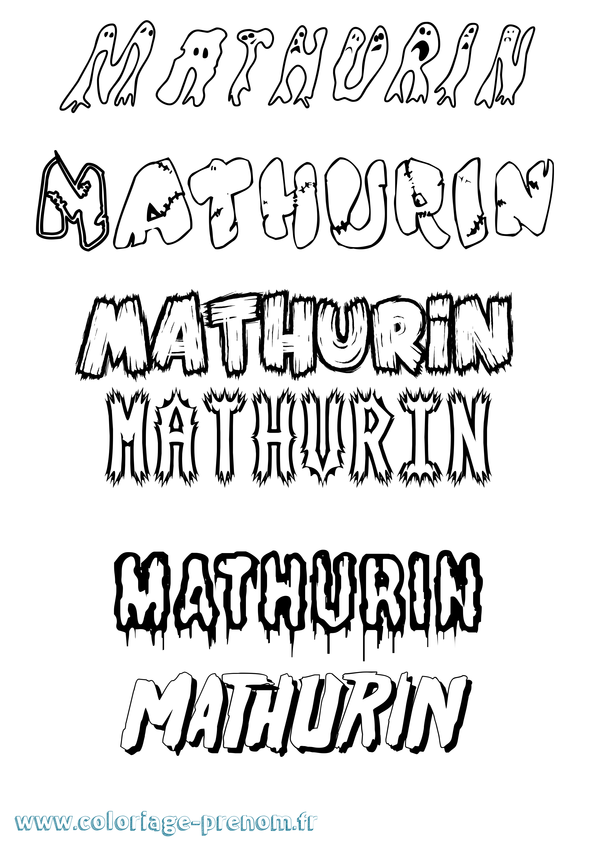 Coloriage prénom Mathurin Frisson