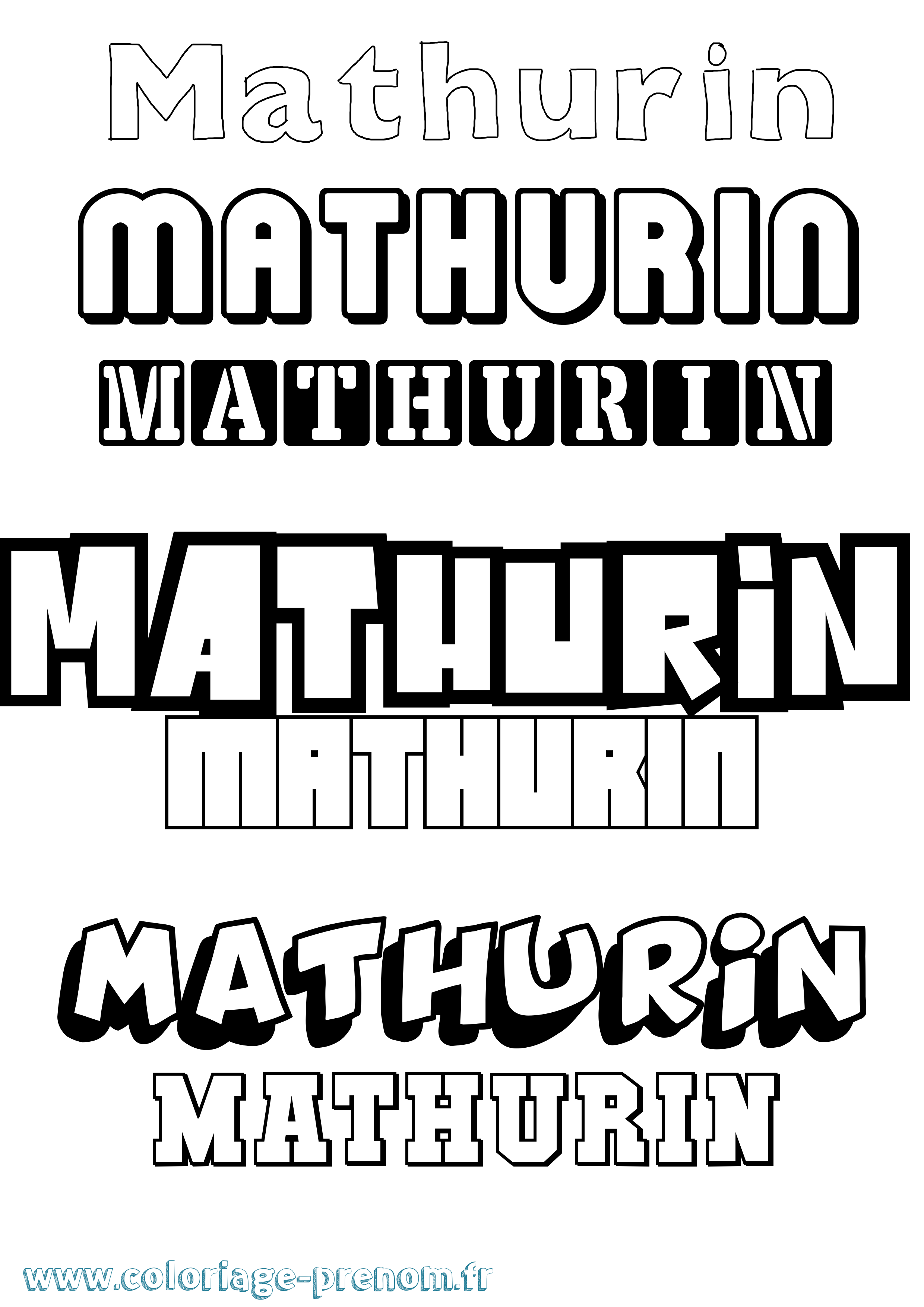 Coloriage prénom Mathurin Simple