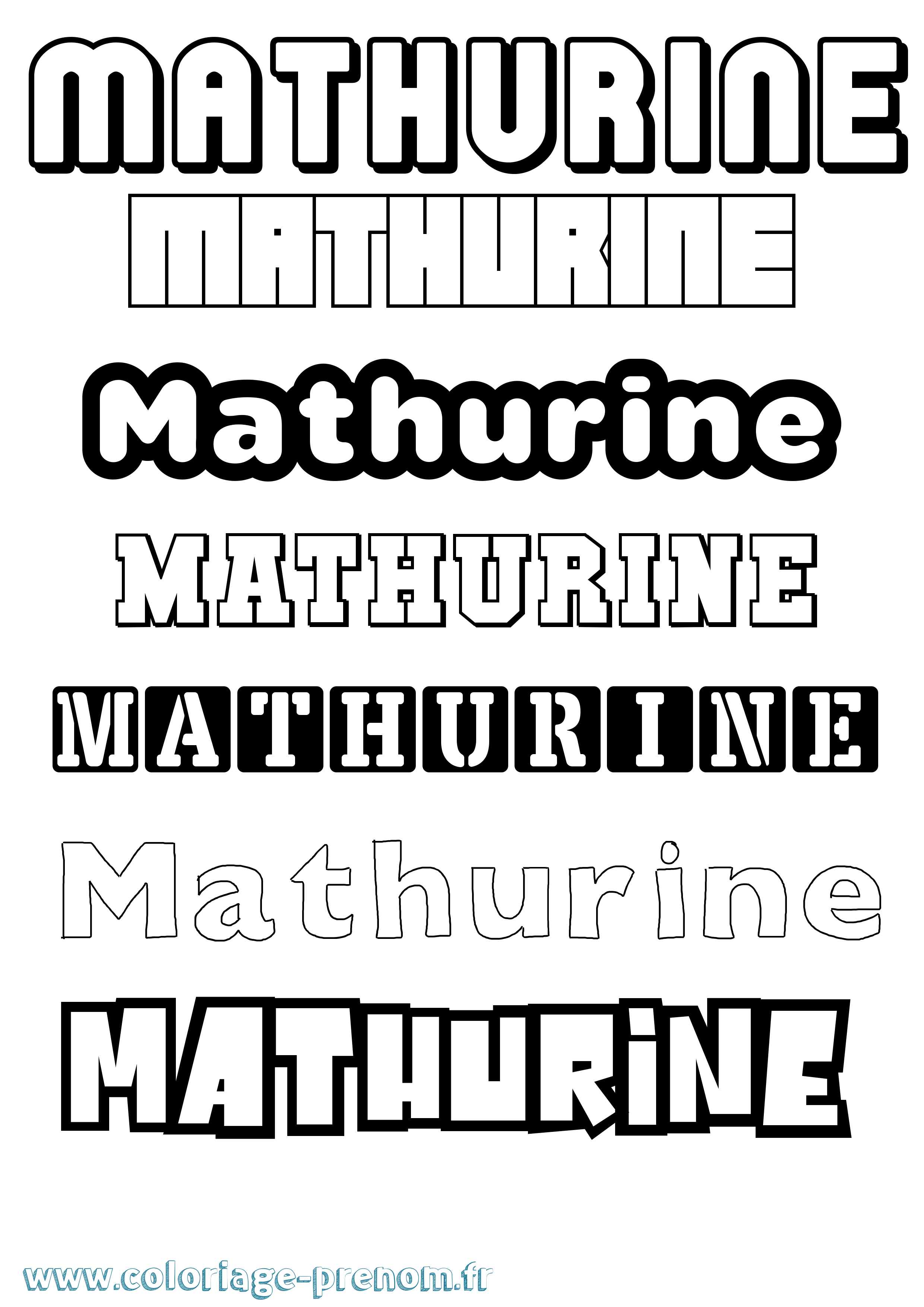 Coloriage prénom Mathurine Simple