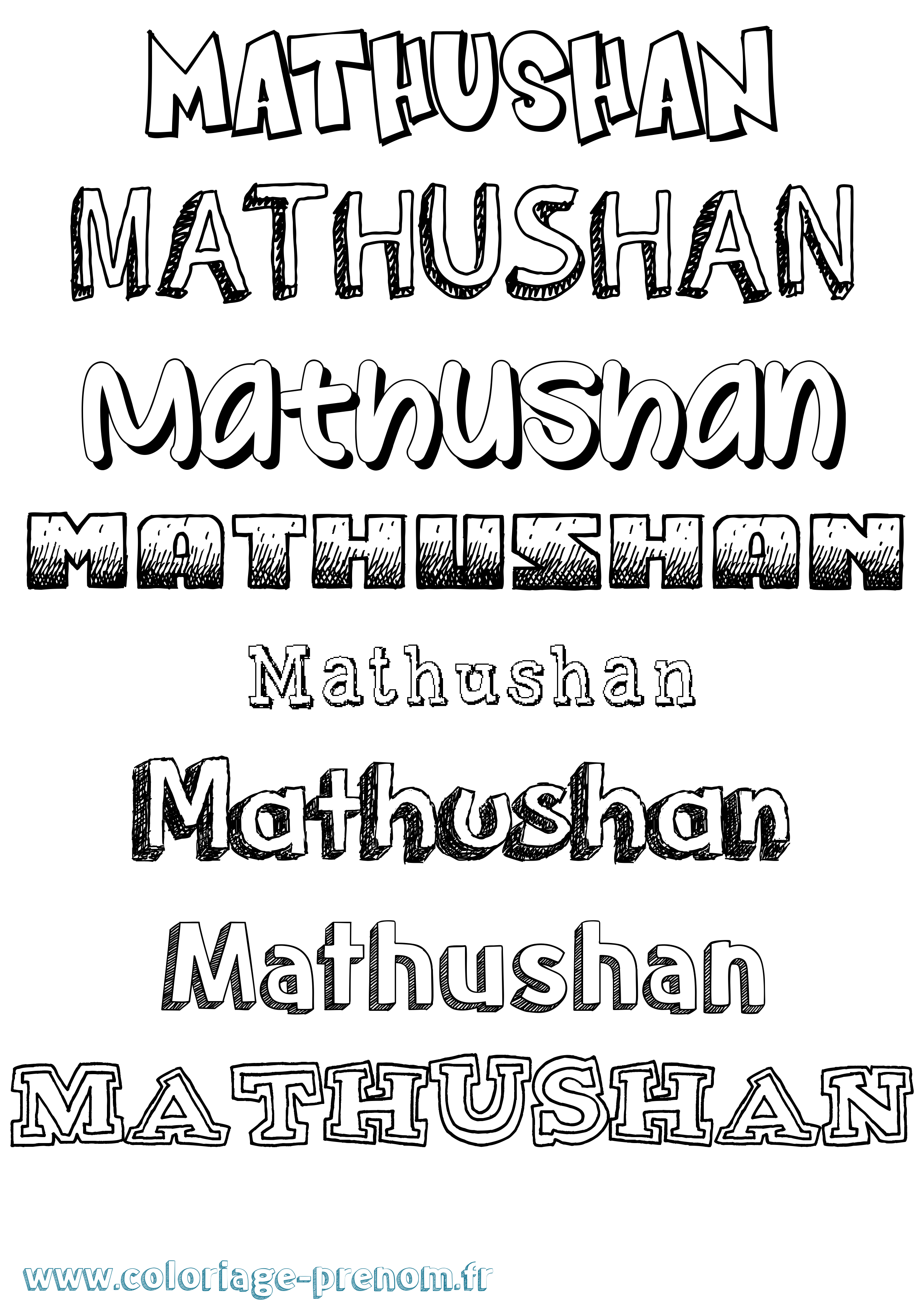 Coloriage prénom Mathushan Dessiné