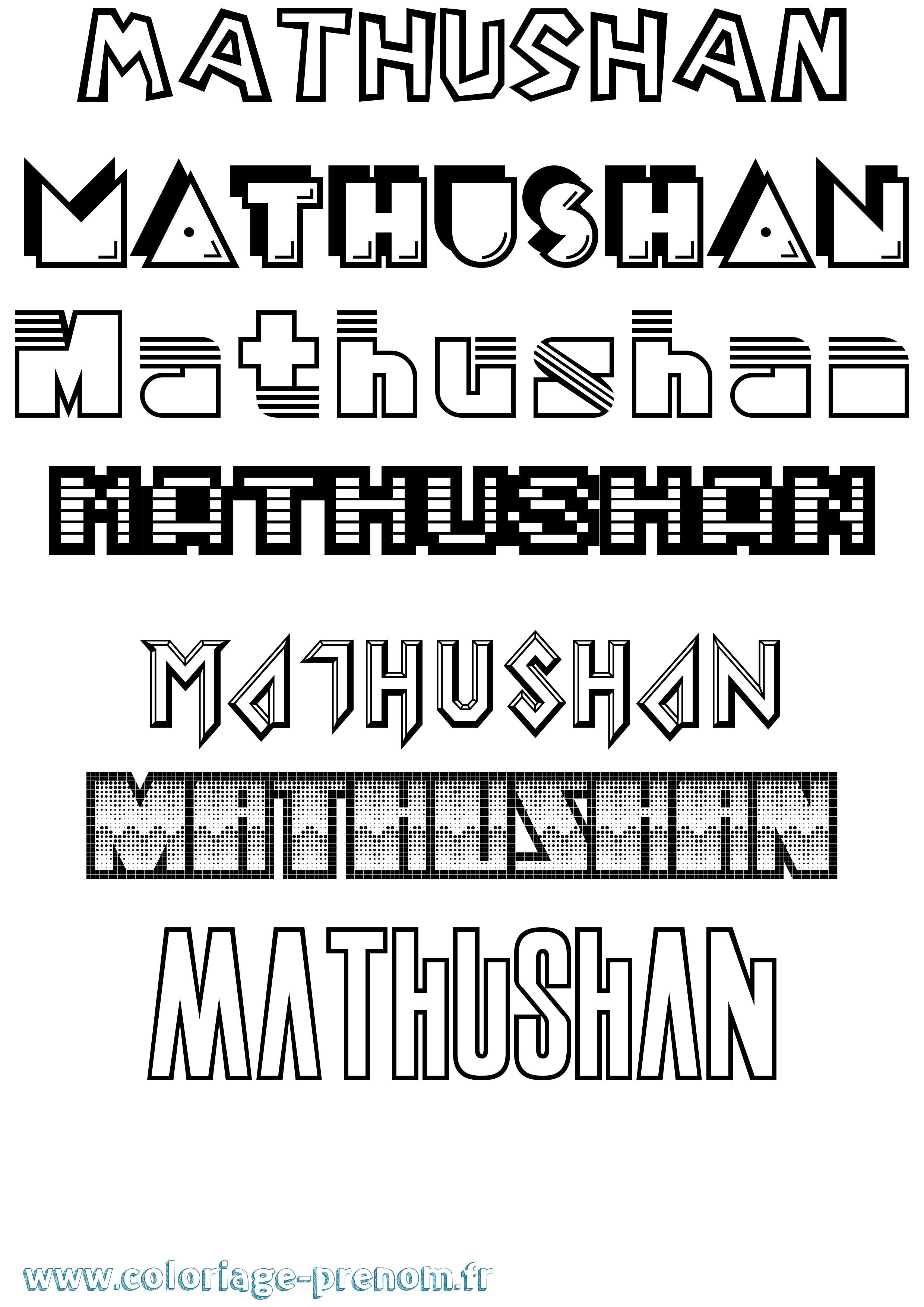 Coloriage prénom Mathushan Jeux Vidéos