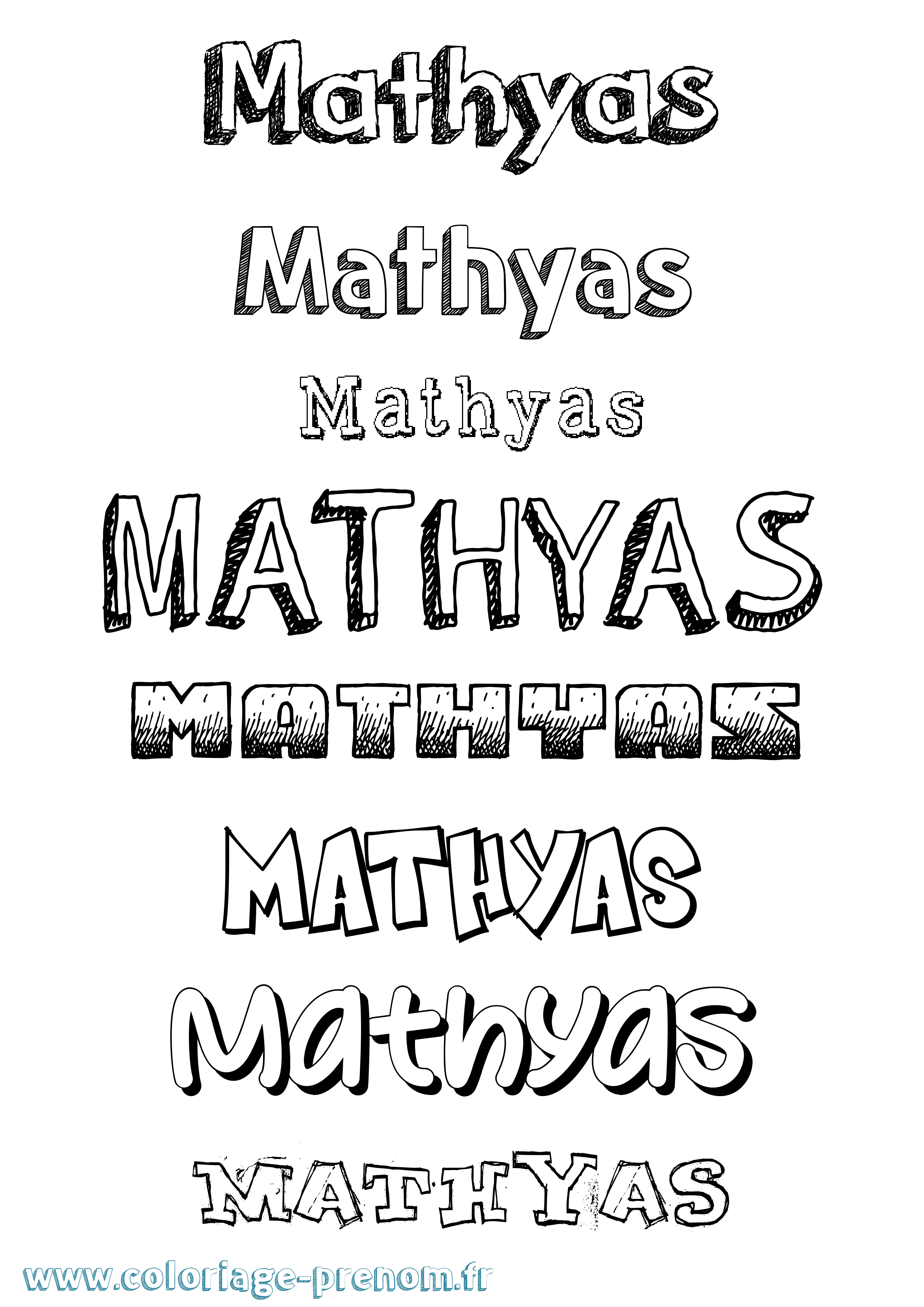 Coloriage Mathyas Dessiné Coloriage prénom Mathyas Dessiné