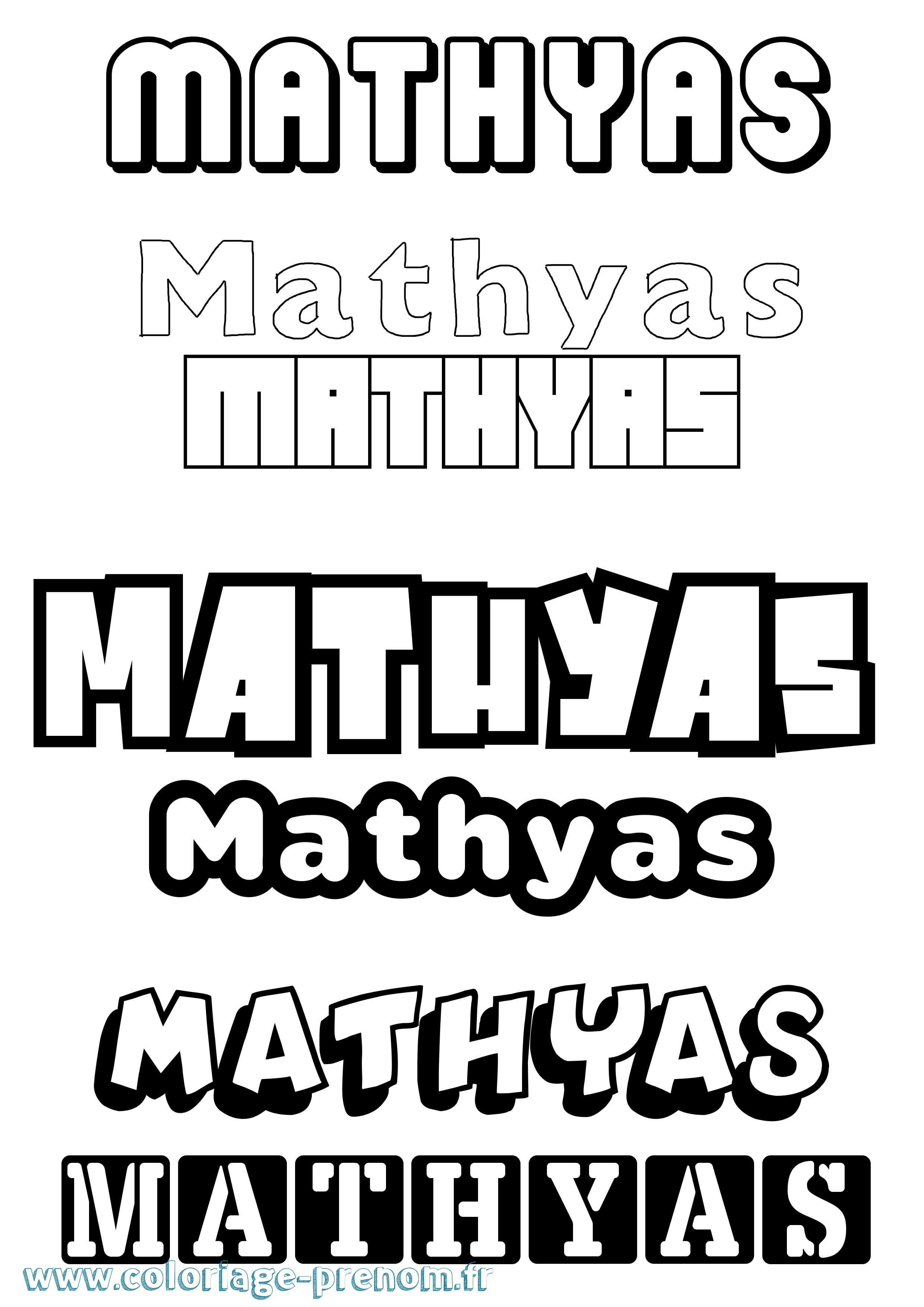 Coloriage Mathyas Simple Coloriage prénom Mathyas Simple