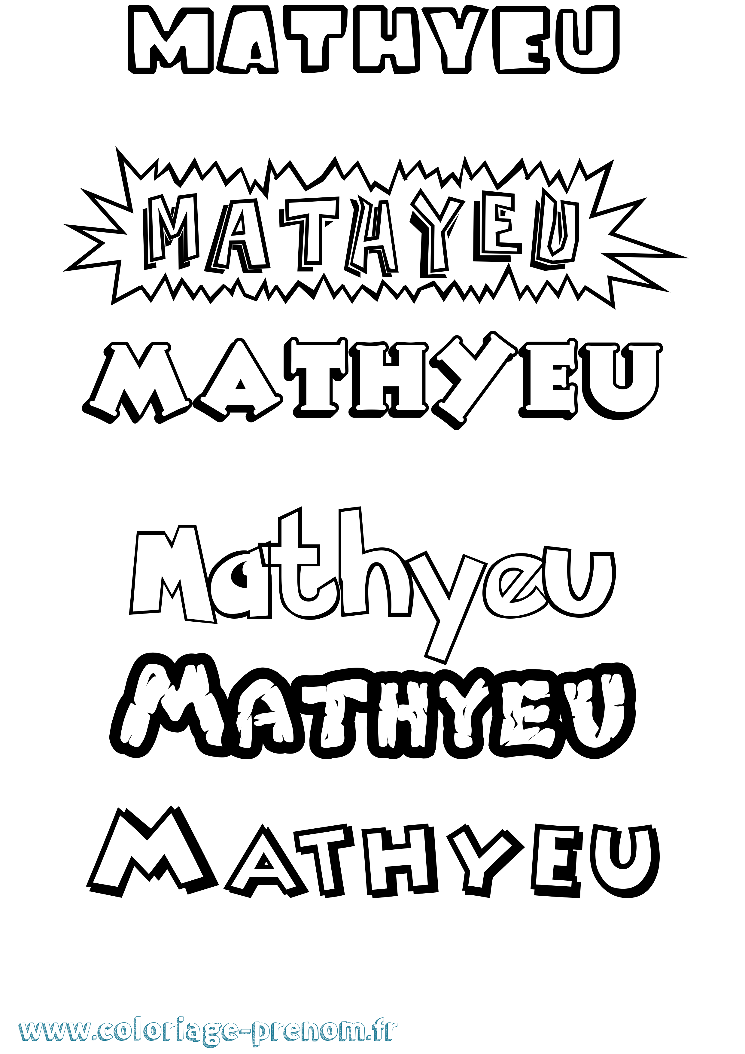 Coloriage prénom Mathyeu Dessin Animé
