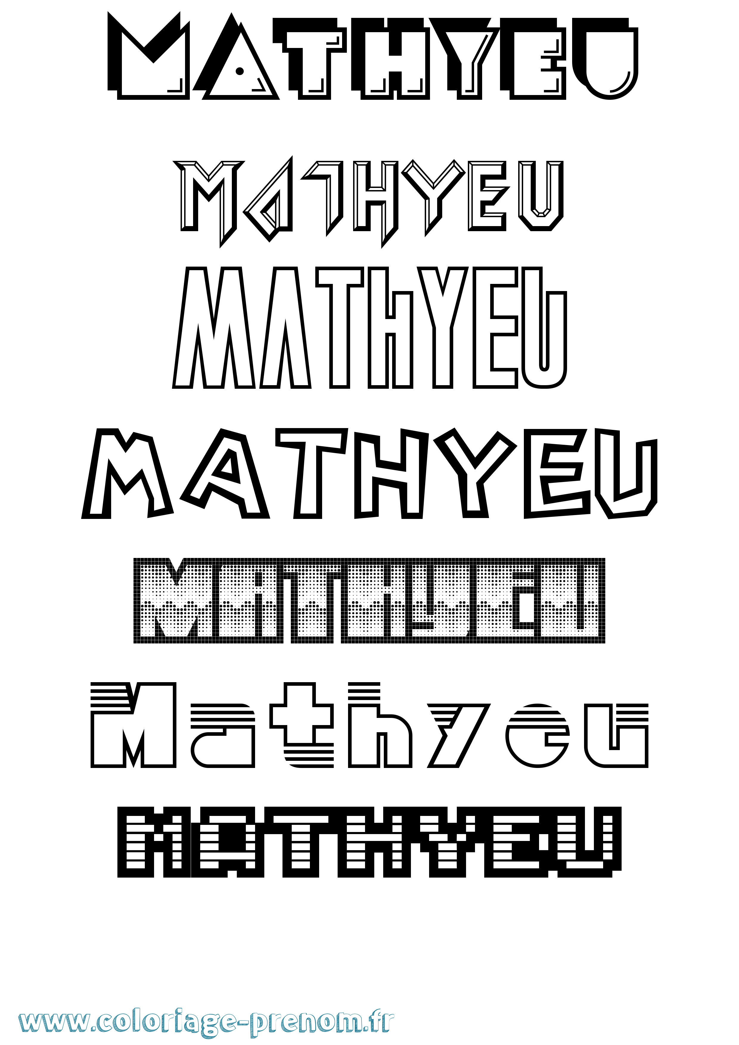 Coloriage prénom Mathyeu Jeux Vidéos