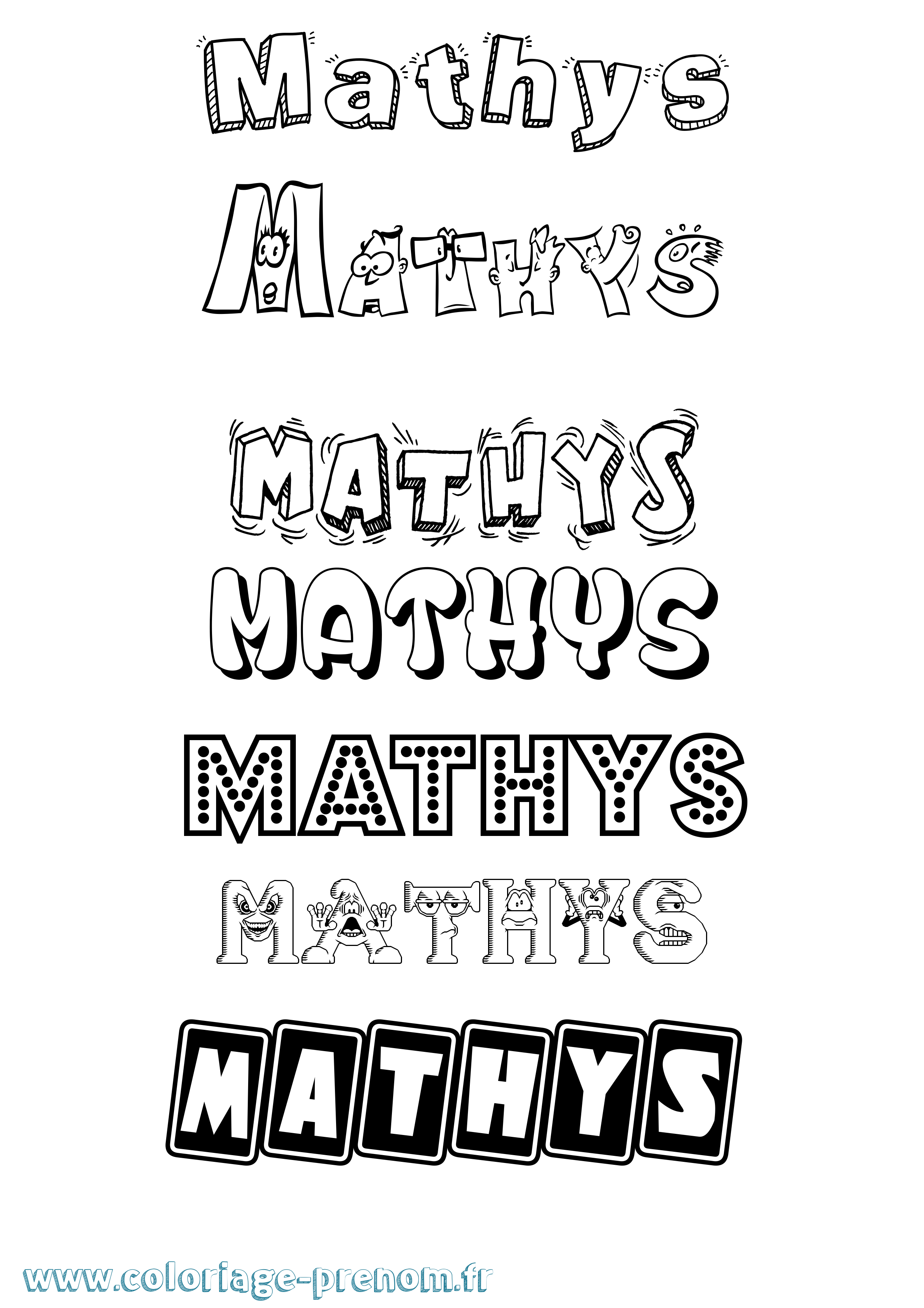Coloriage prénom Mathys Fun