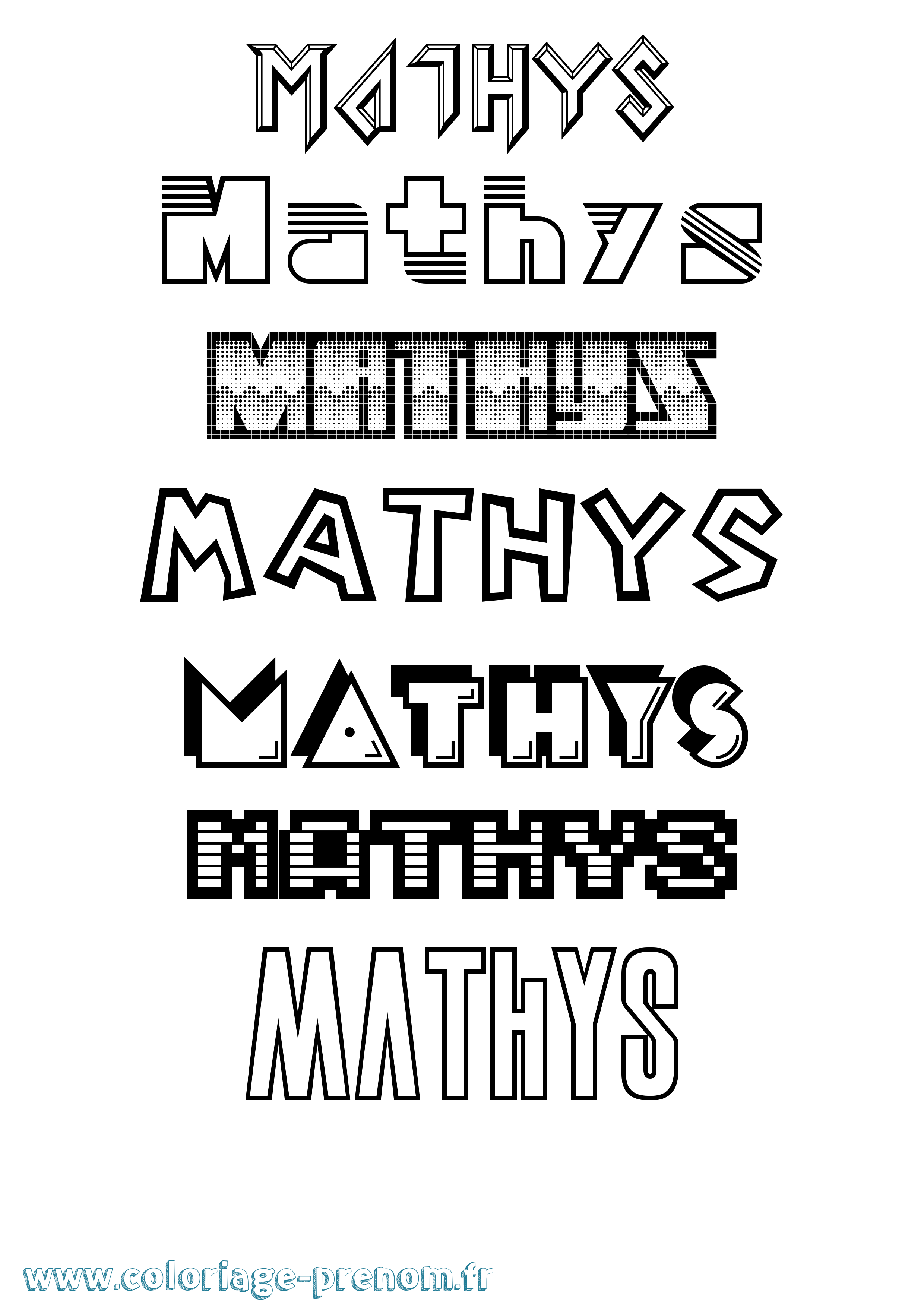 Coloriage Mathys Jeux Vidéos Coloriage prénom Mathys Jeux Vidéos