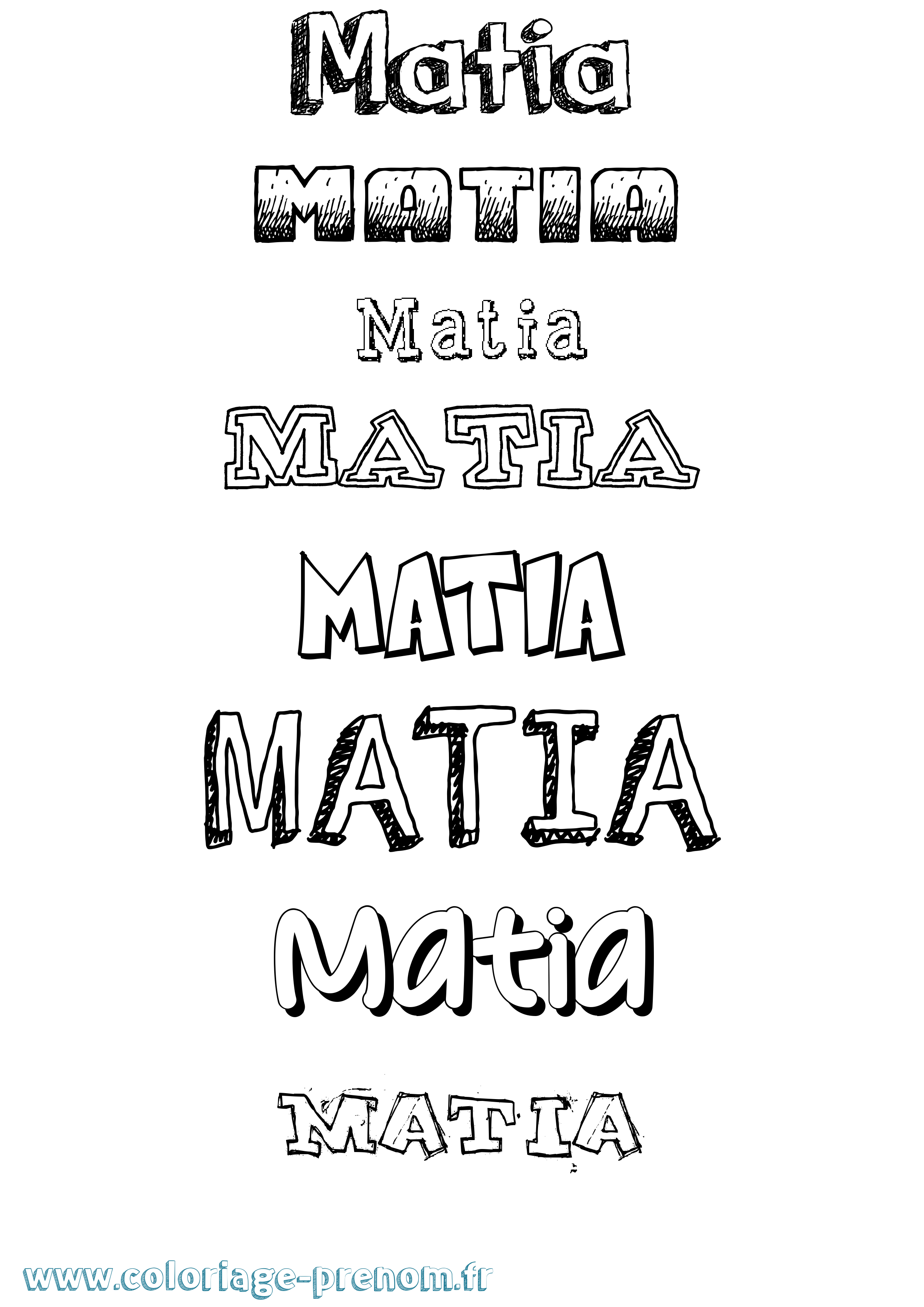 Coloriage prénom Matia Dessiné