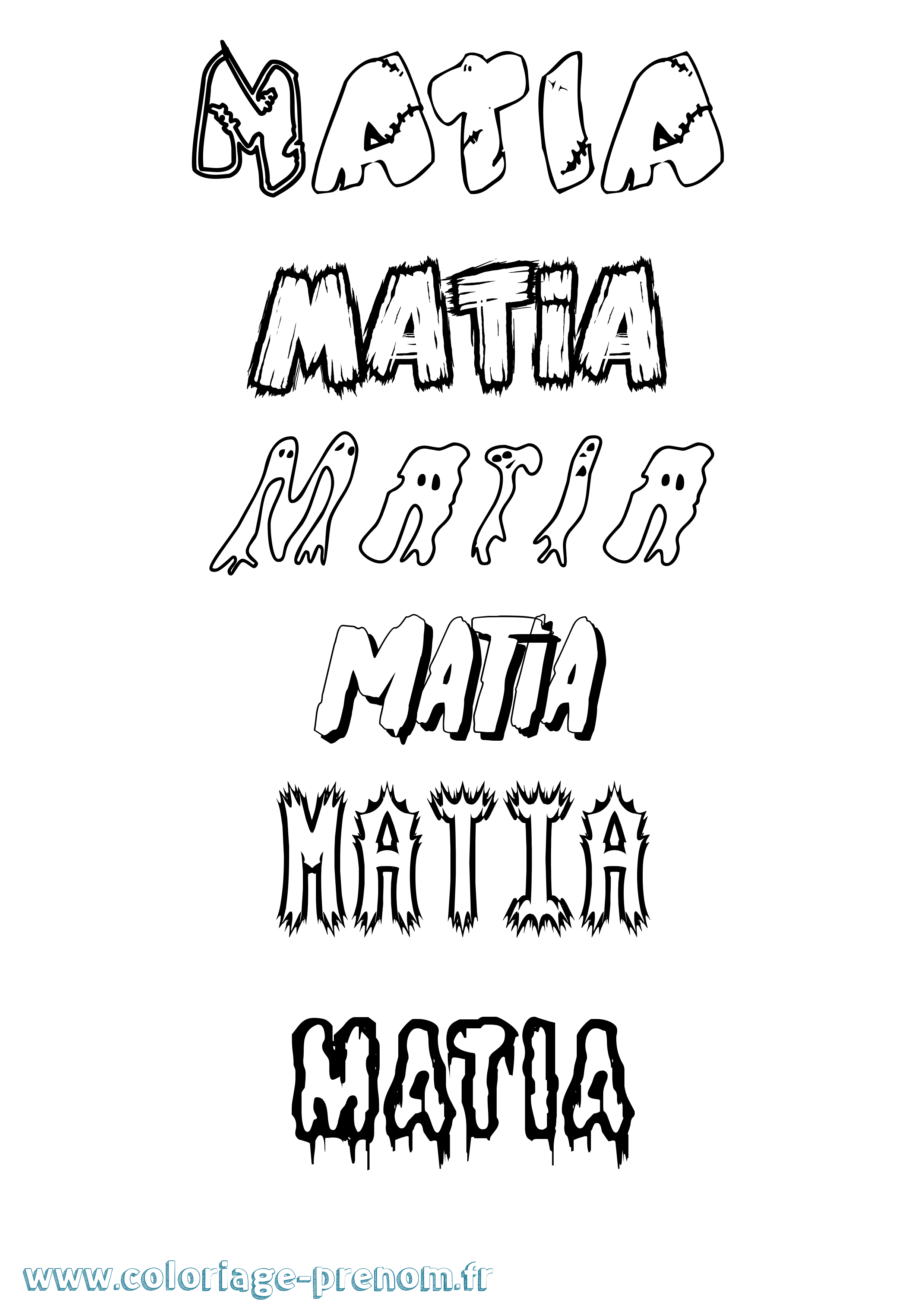 Coloriage prénom Matia Frisson