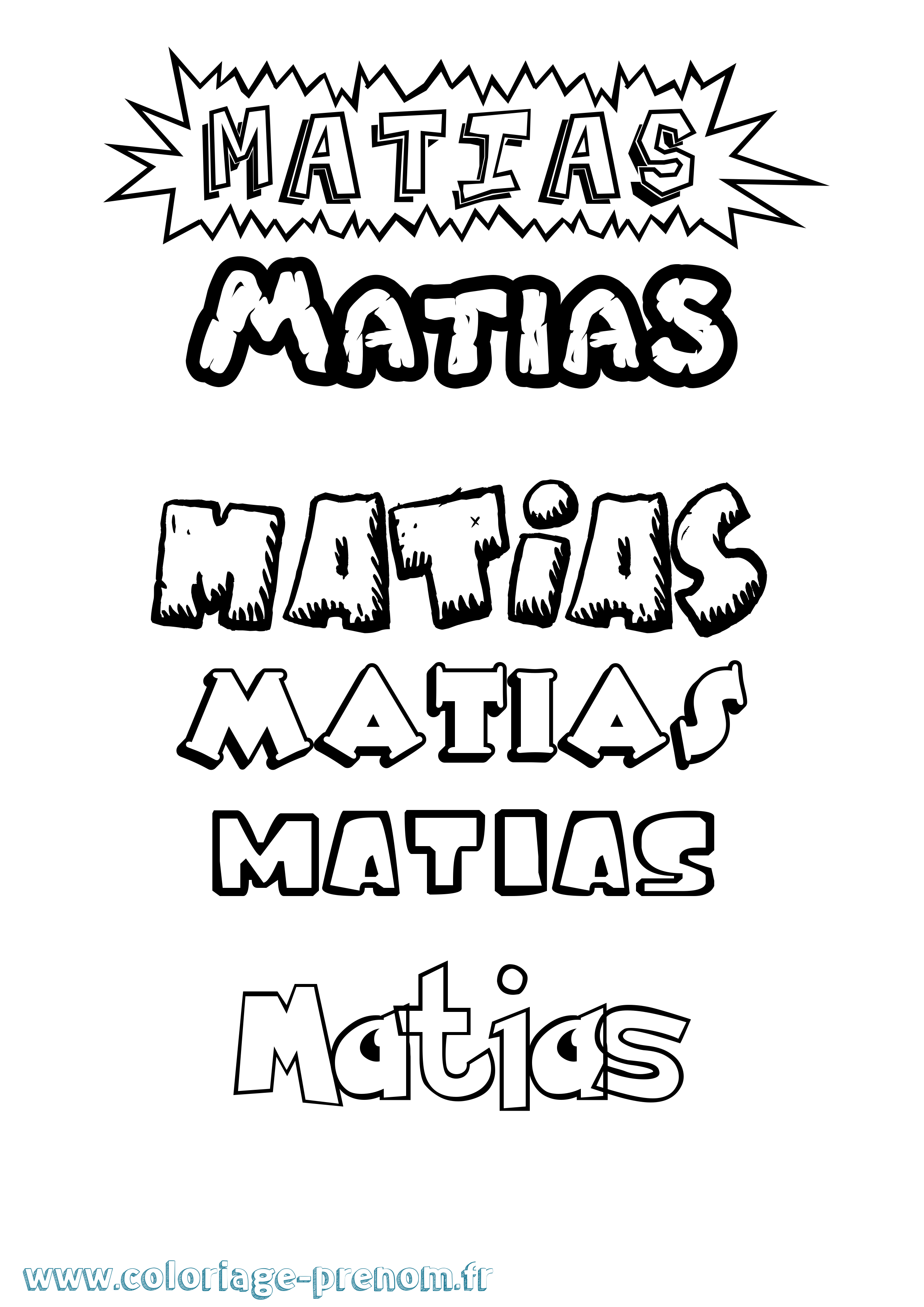 Coloriage prénom Matias Dessin Animé