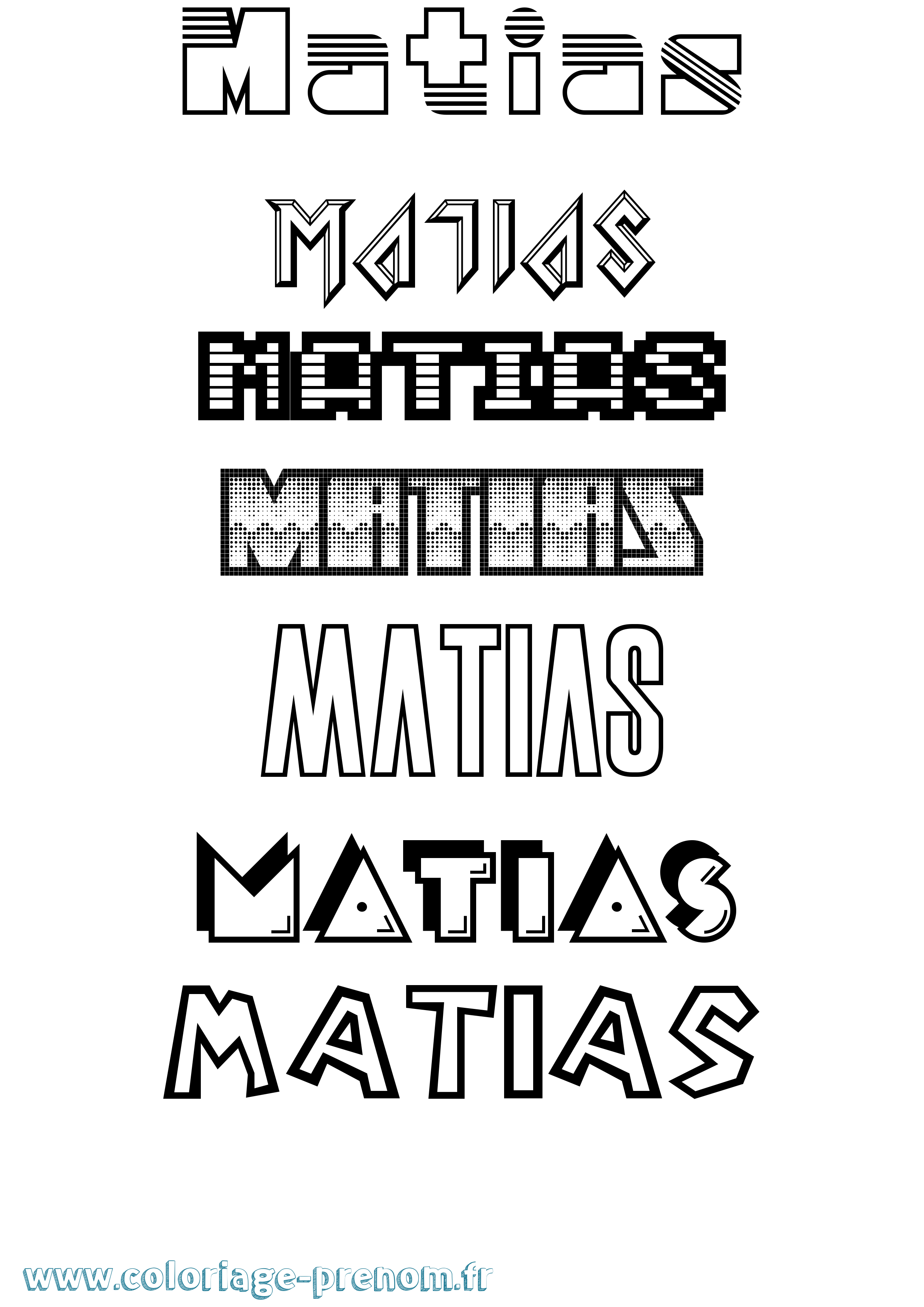 Coloriage prénom Matias Jeux Vidéos