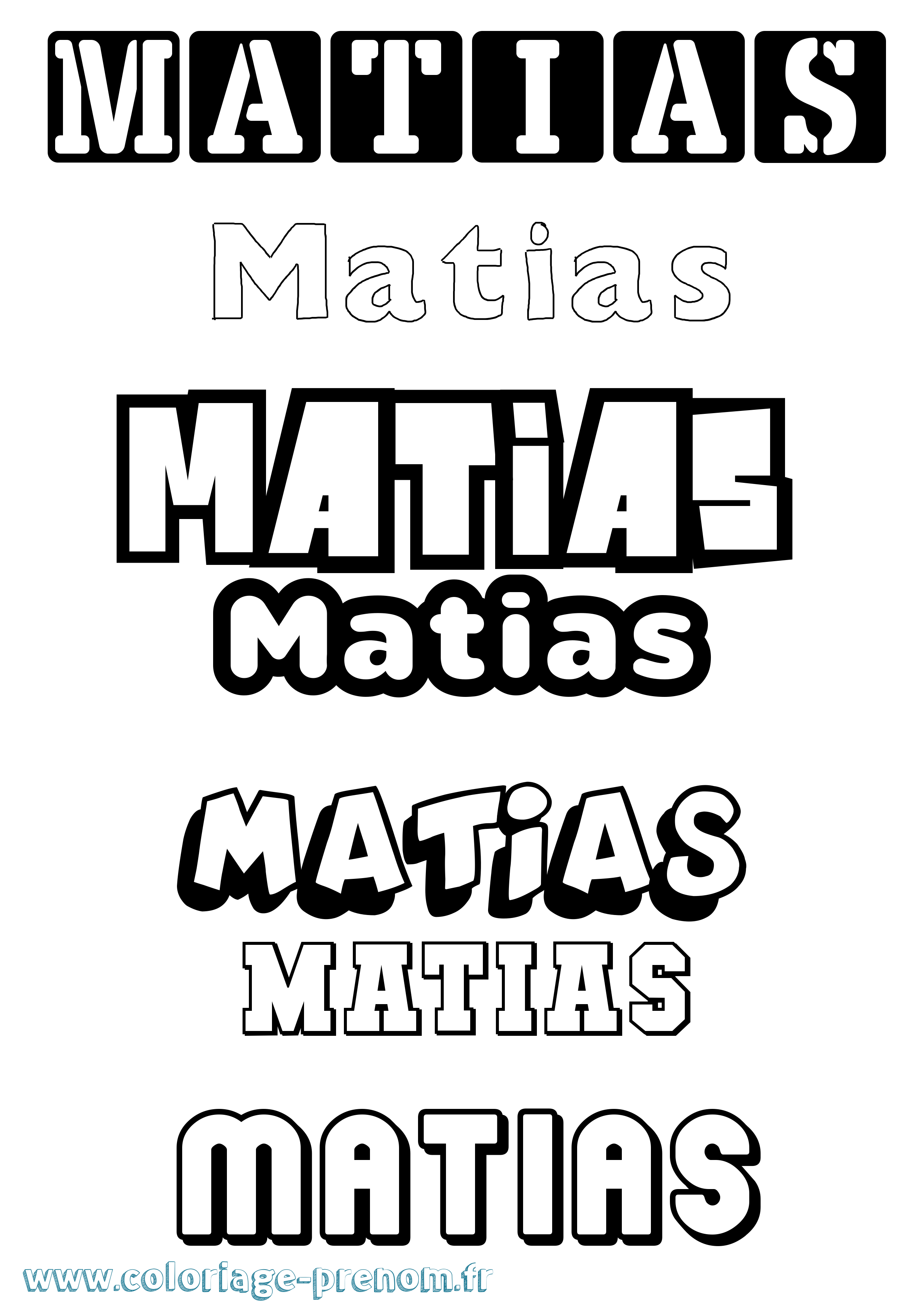 Coloriage prénom Matias Simple