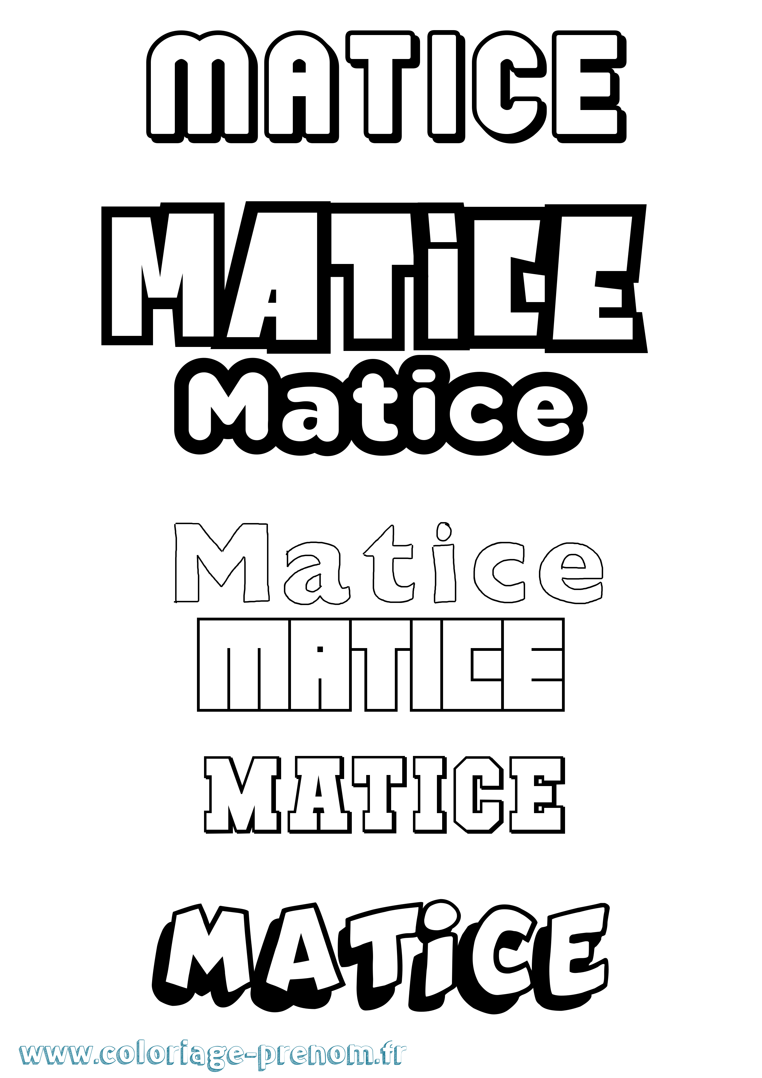 Coloriage prénom Matice Simple