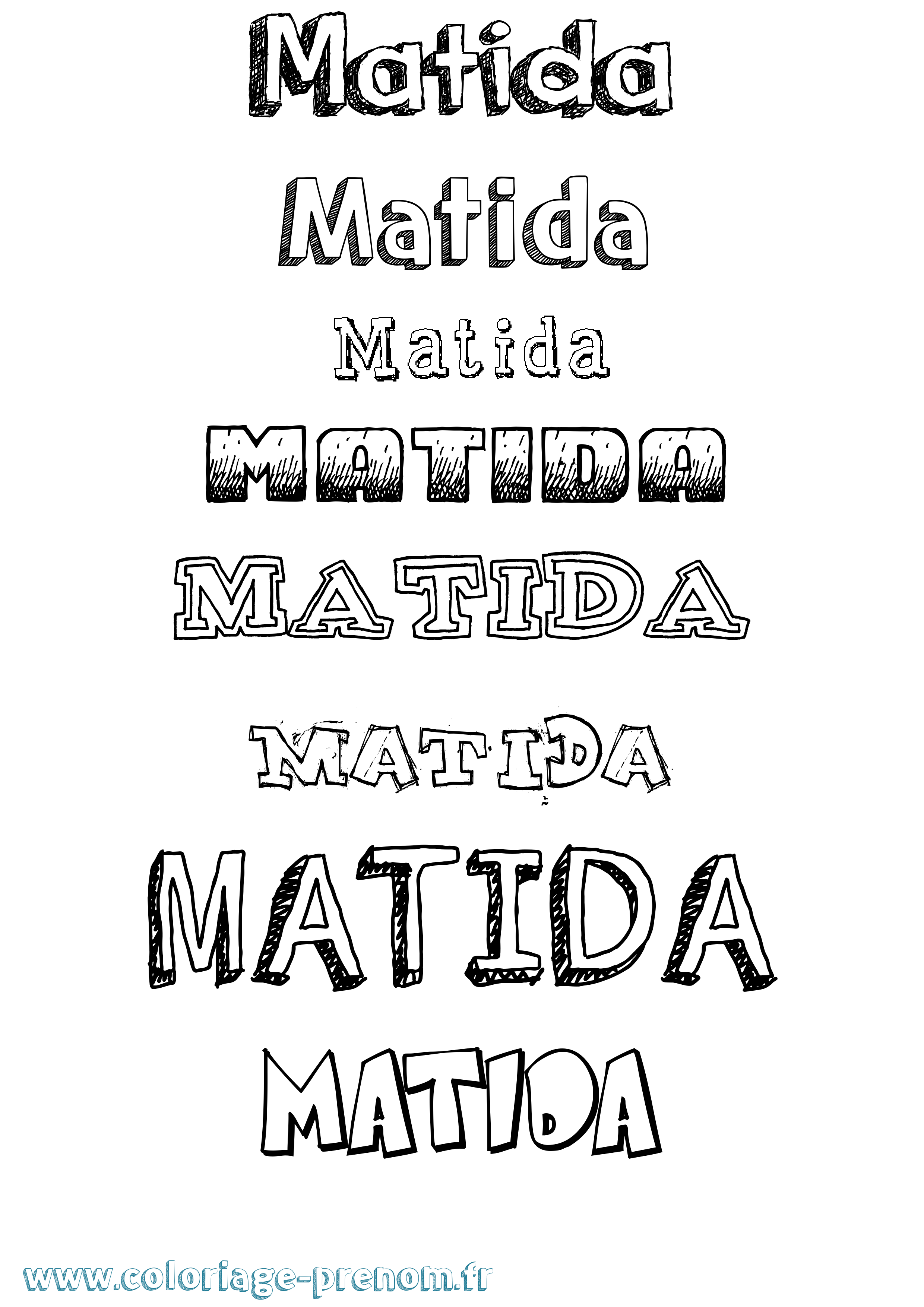 Coloriage prénom Matida Dessiné