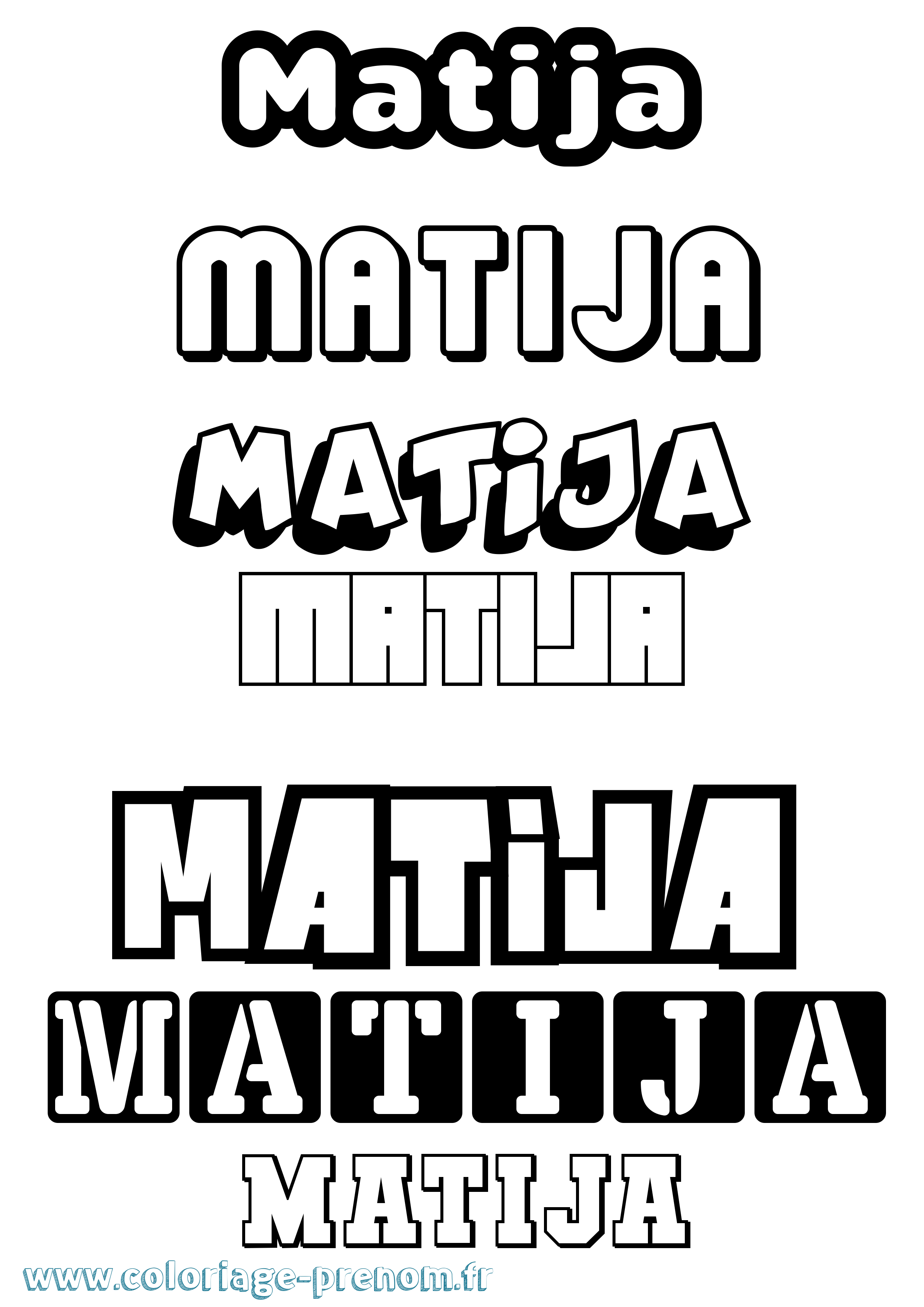 Coloriage prénom Matija Simple