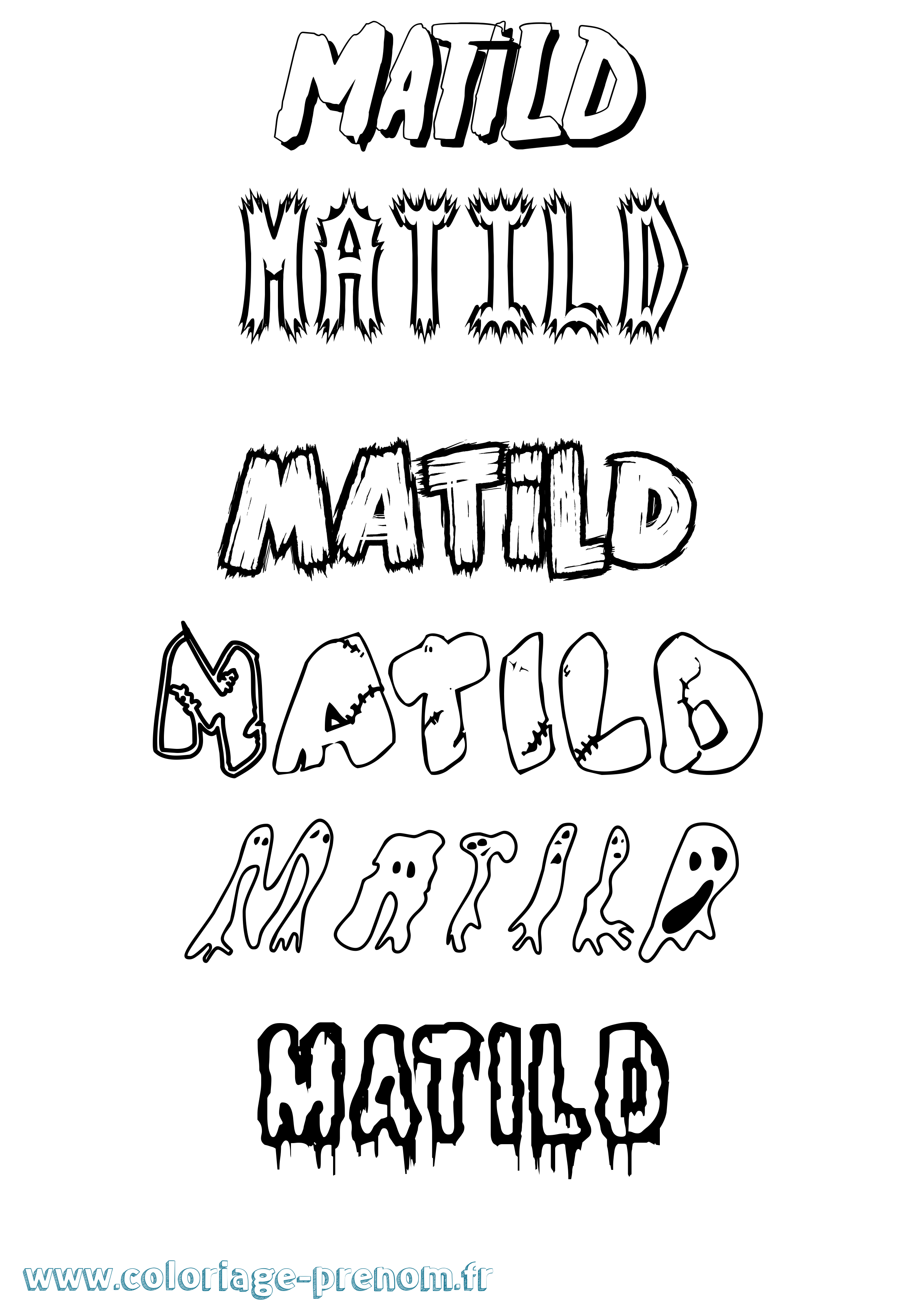 Coloriage prénom Matild Frisson