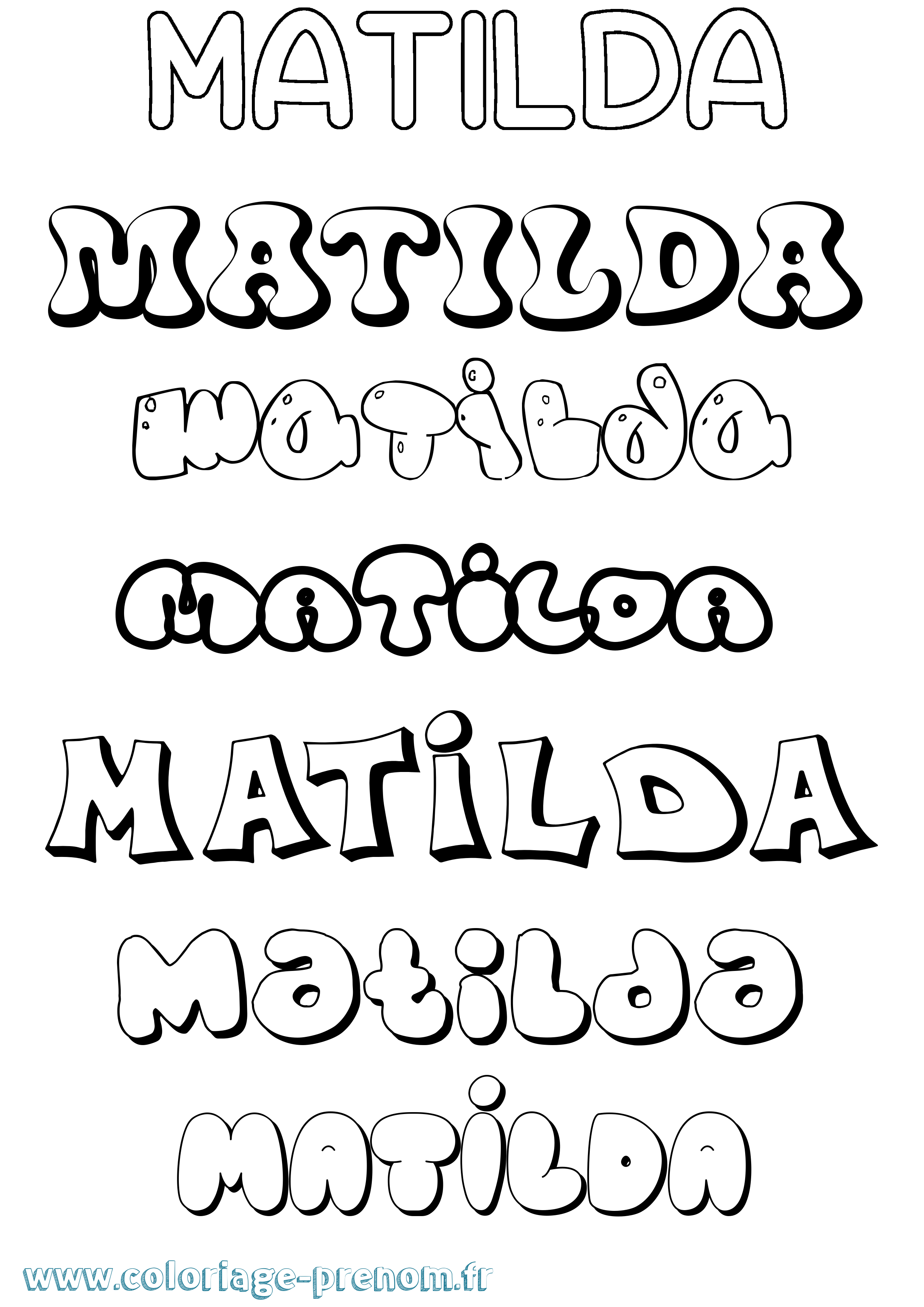 Coloriage Matilda Coloriage prénom Matilda