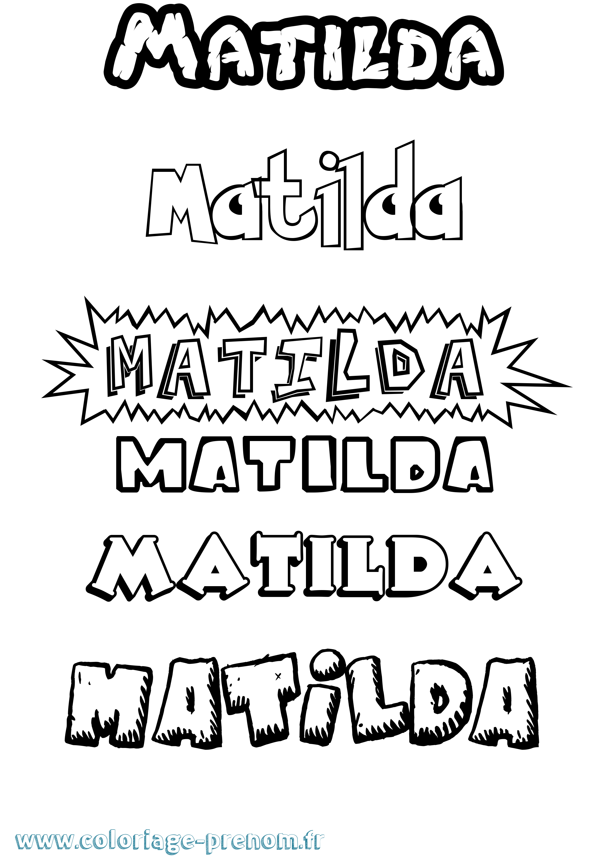 Coloriage Matilda Coloriage prénom Matilda