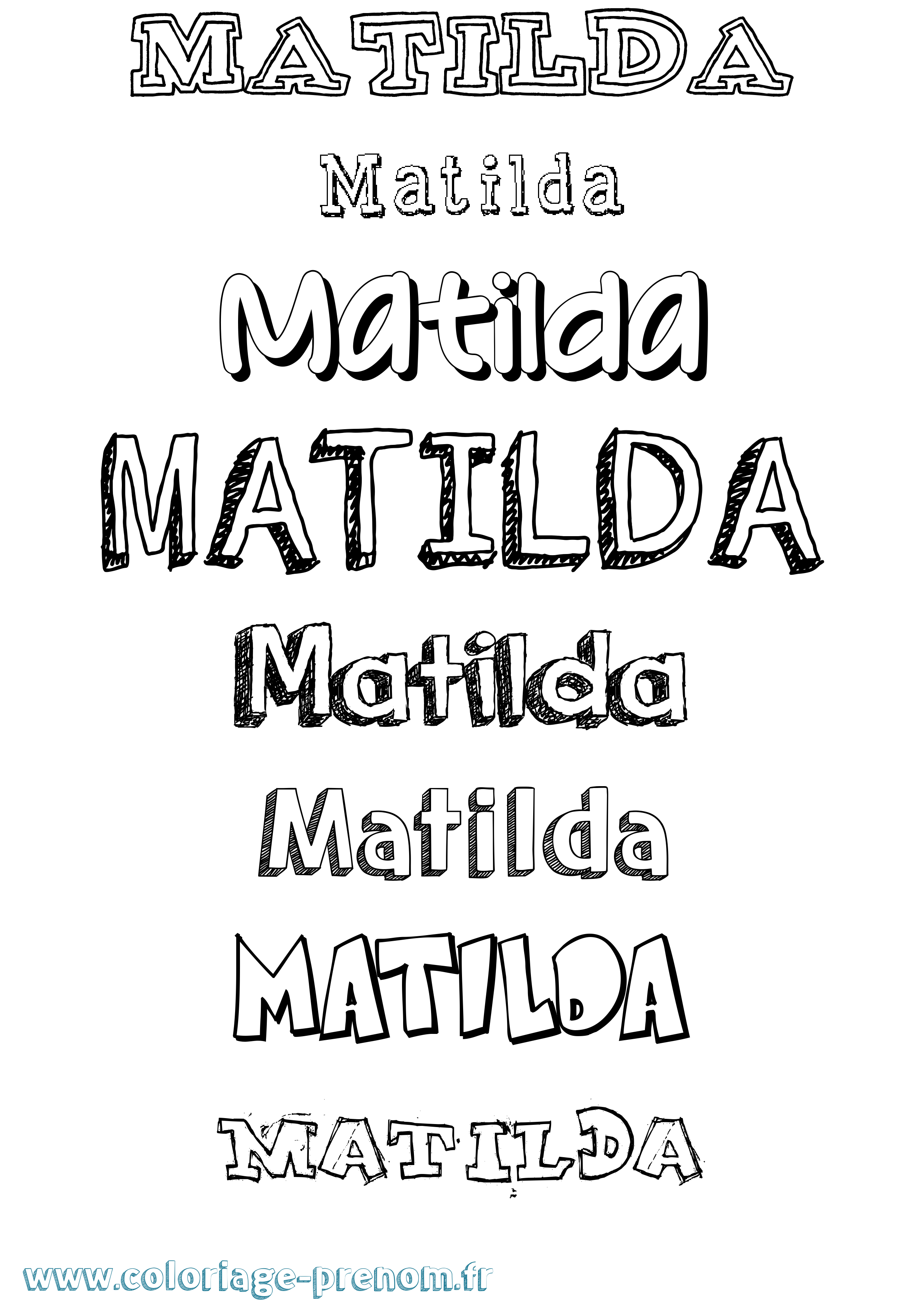 Coloriage Matilda Coloriage prénom Matilda