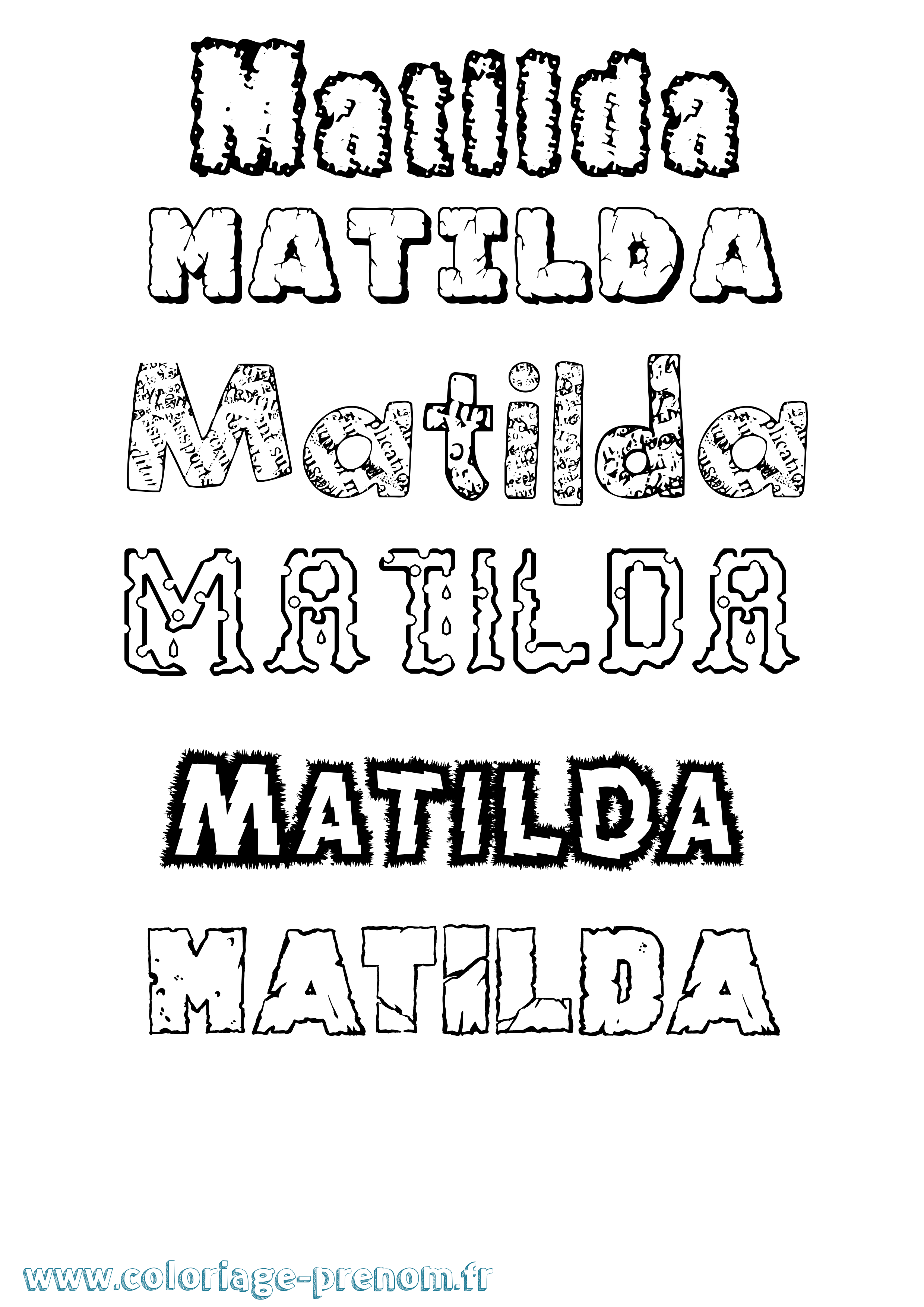 Coloriage Matilda Coloriage prénom Matilda
