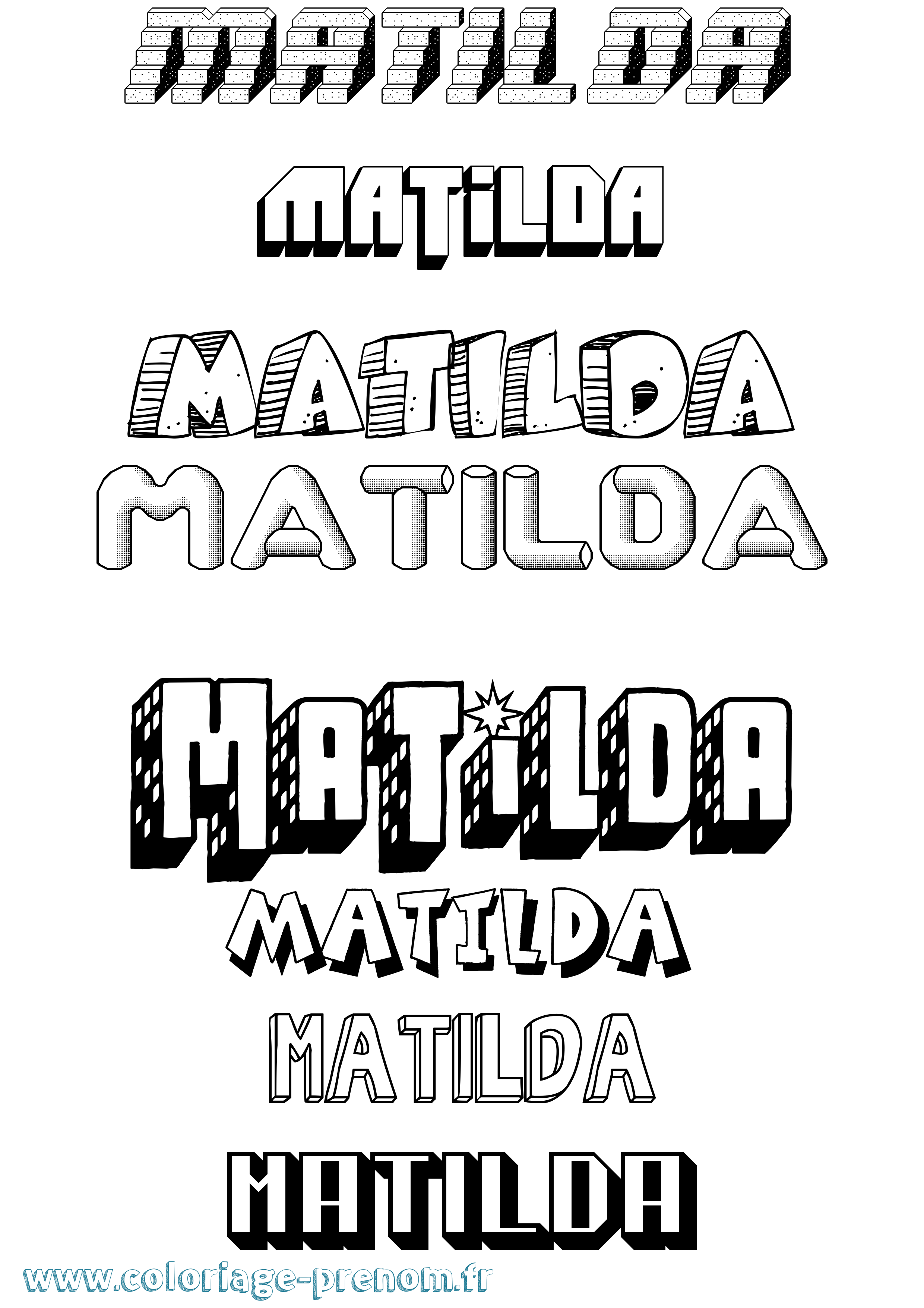 Coloriage Matilda Coloriage prénom Matilda