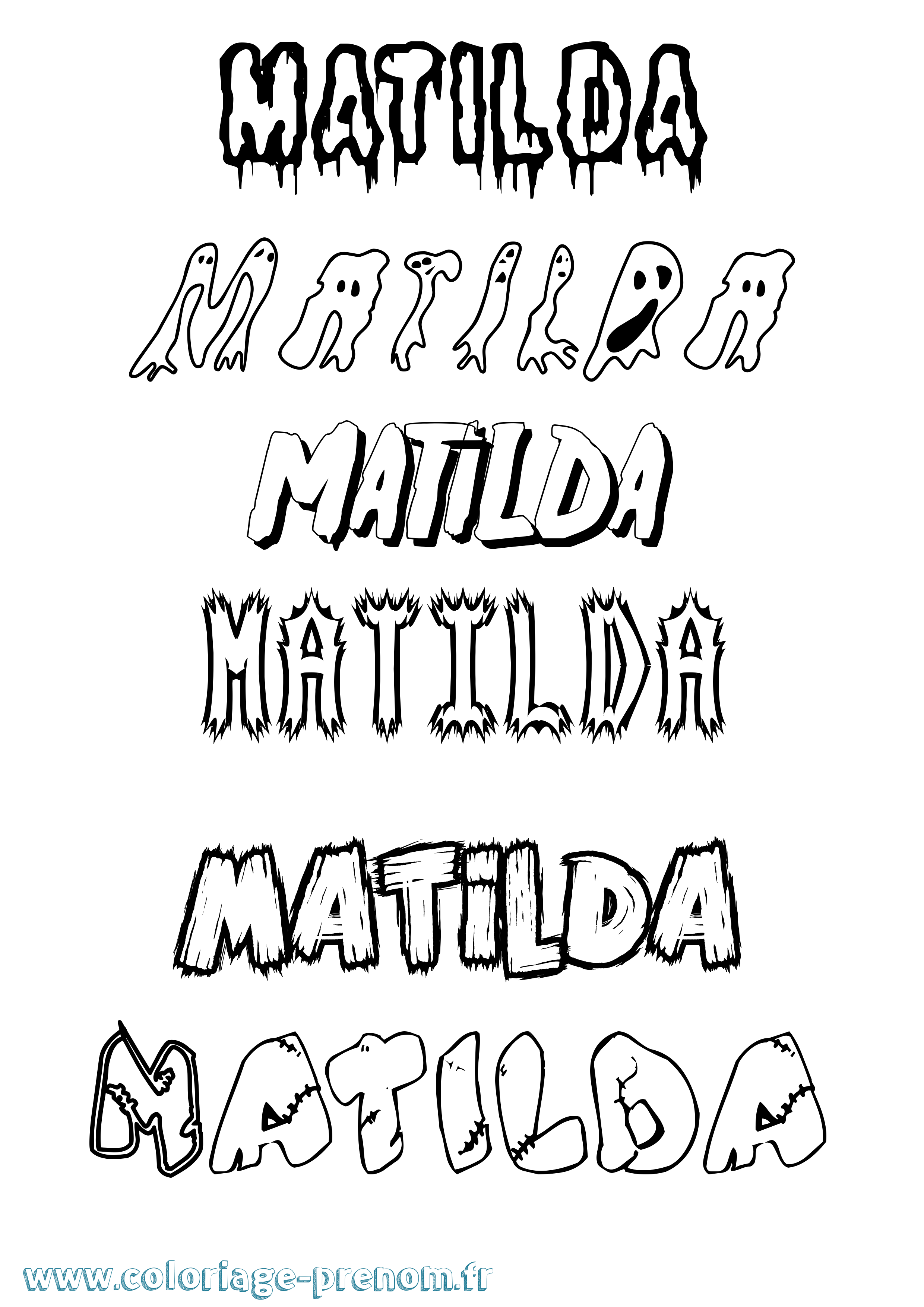 Coloriage Matilda Coloriage prénom Matilda