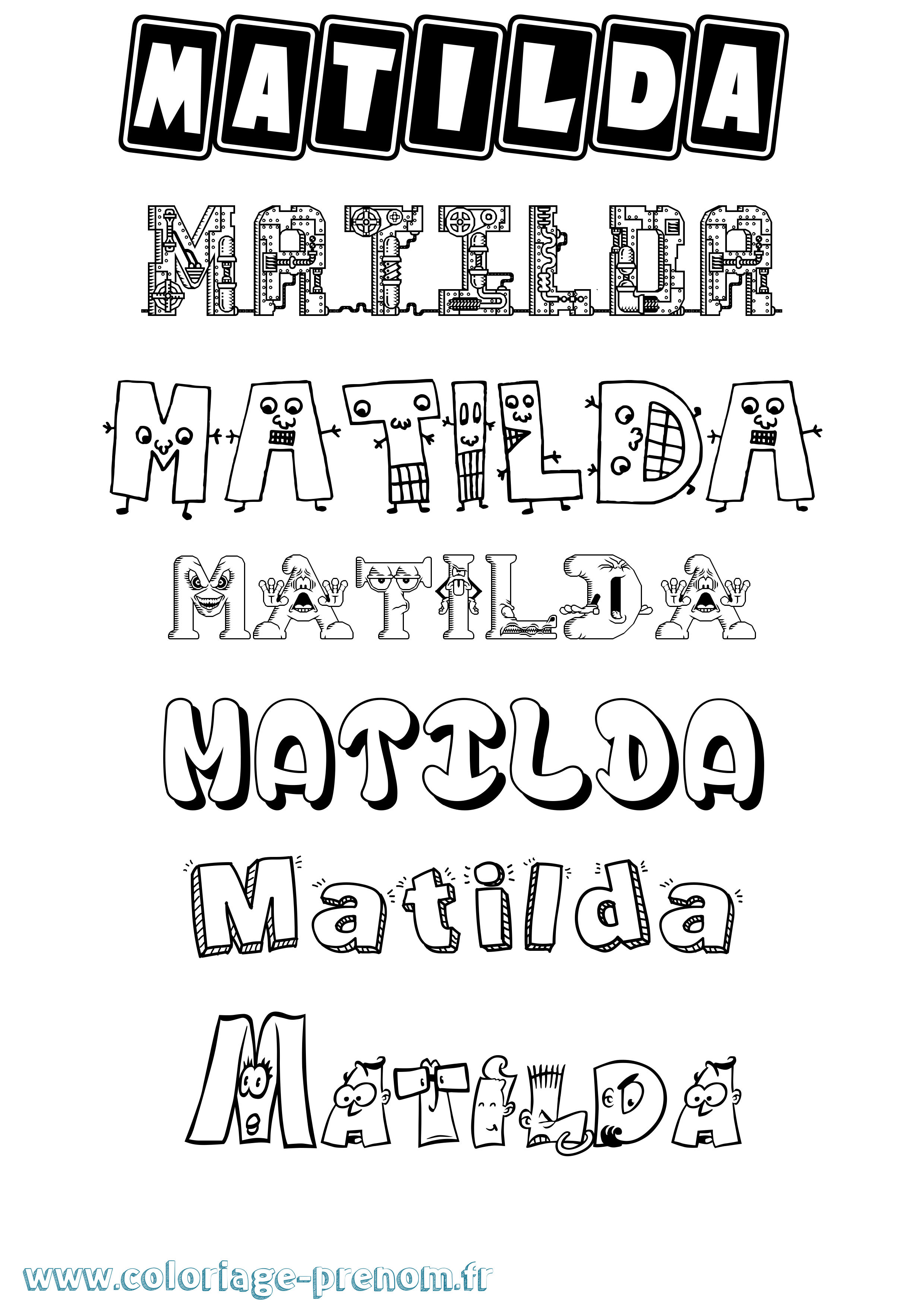 Coloriage Matilda Coloriage prénom Matilda