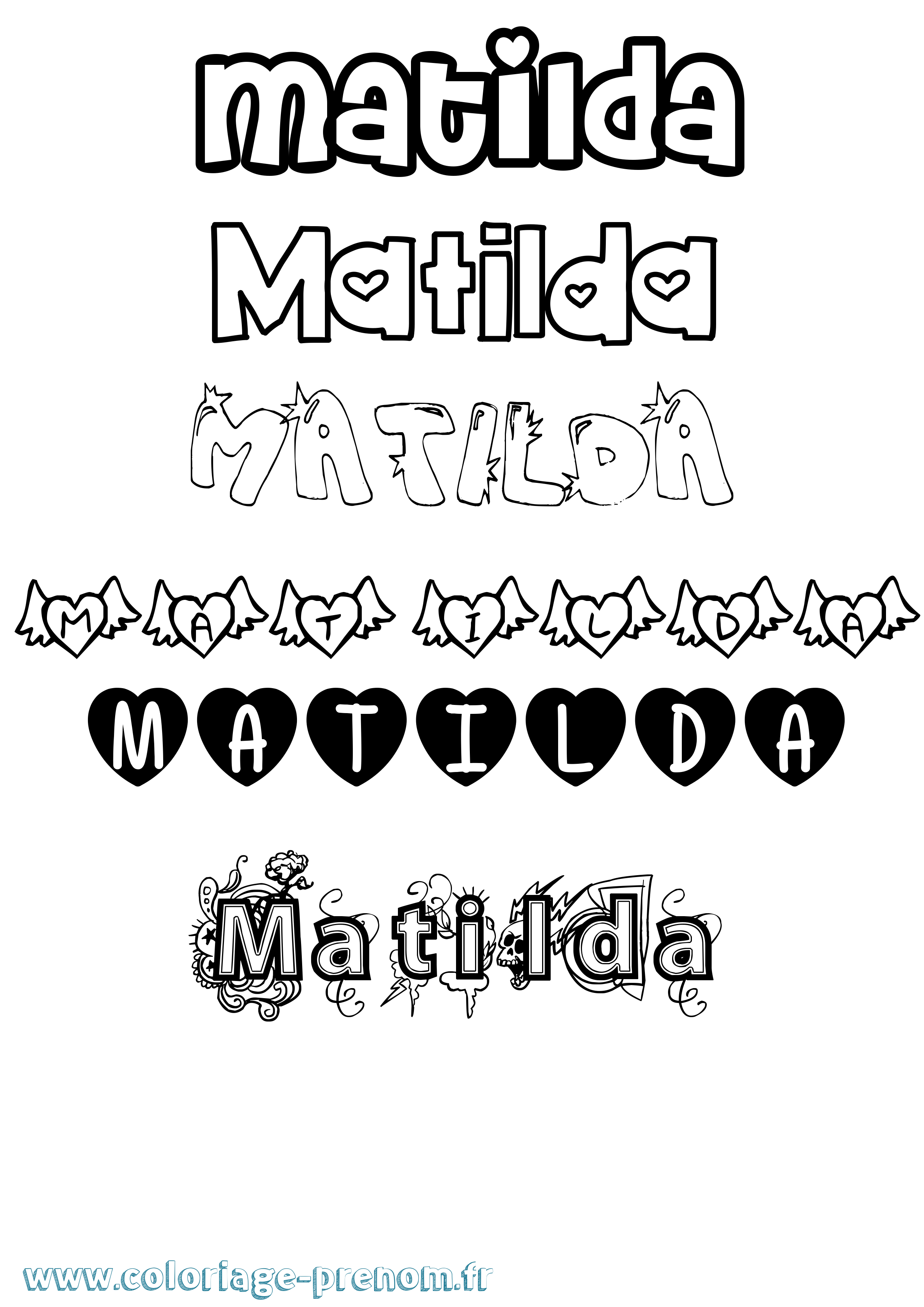 Coloriage prénom Matilda