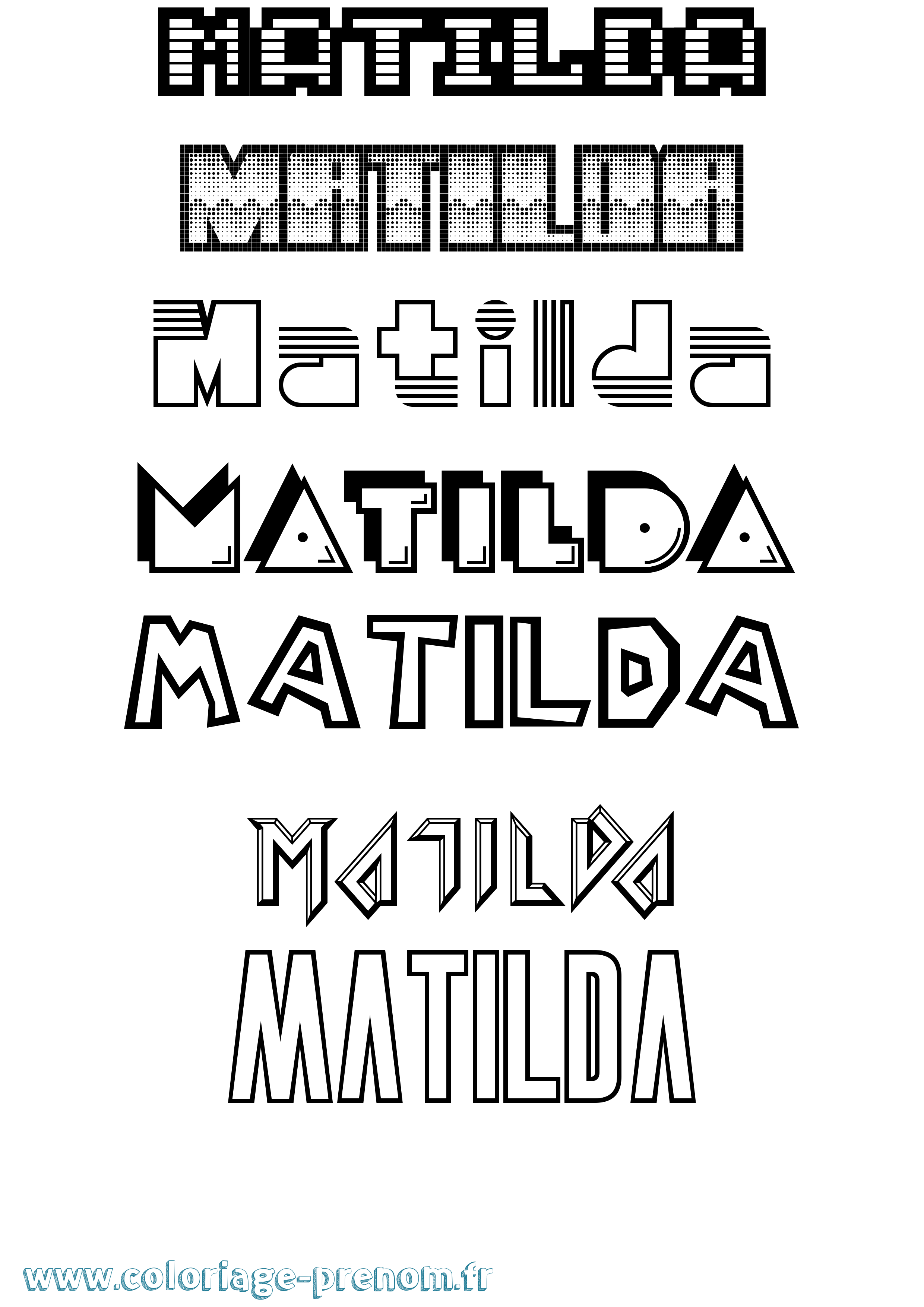 Coloriage Matilda Coloriage prénom Matilda