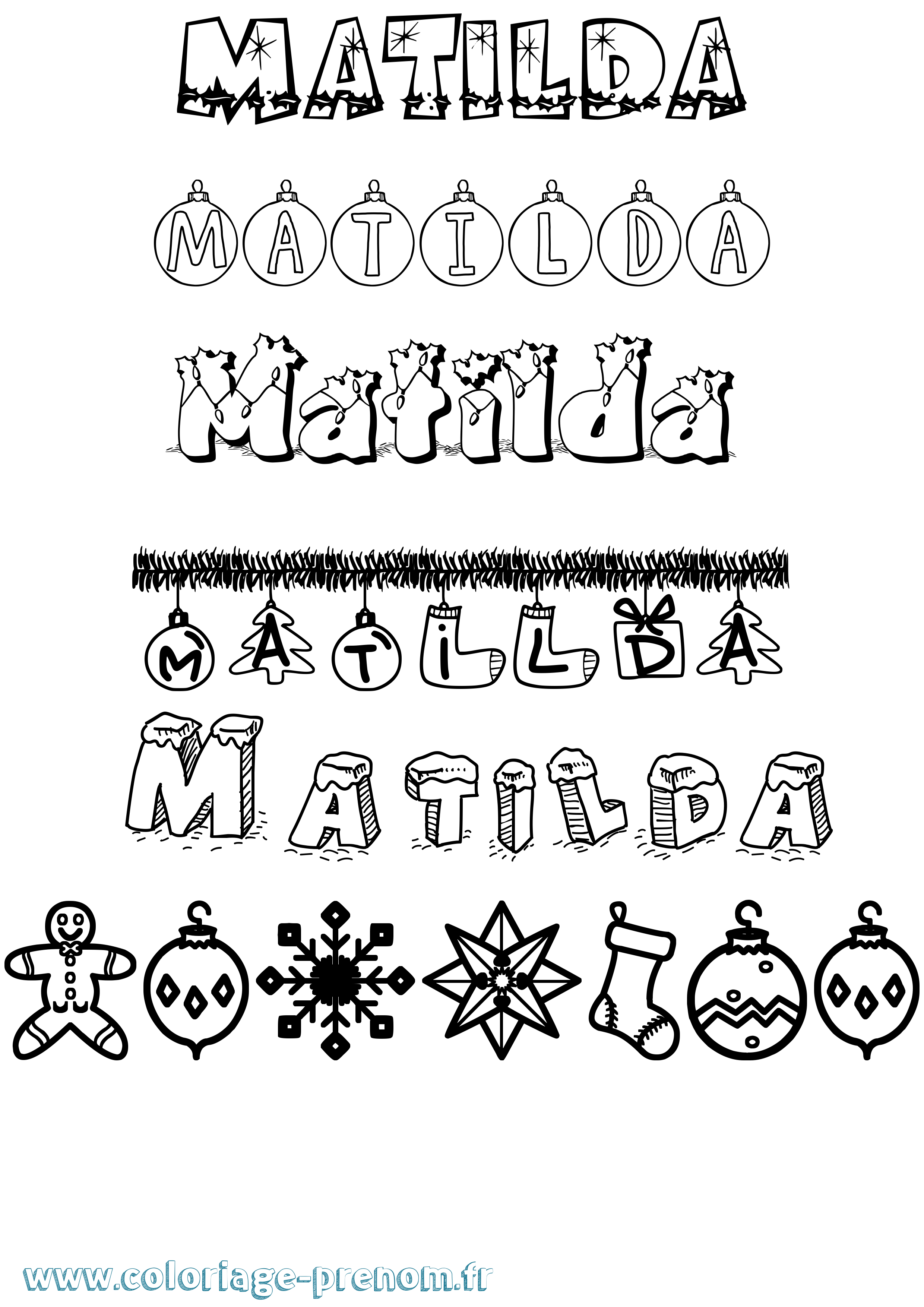 Coloriage Matilda Coloriage prénom Matilda