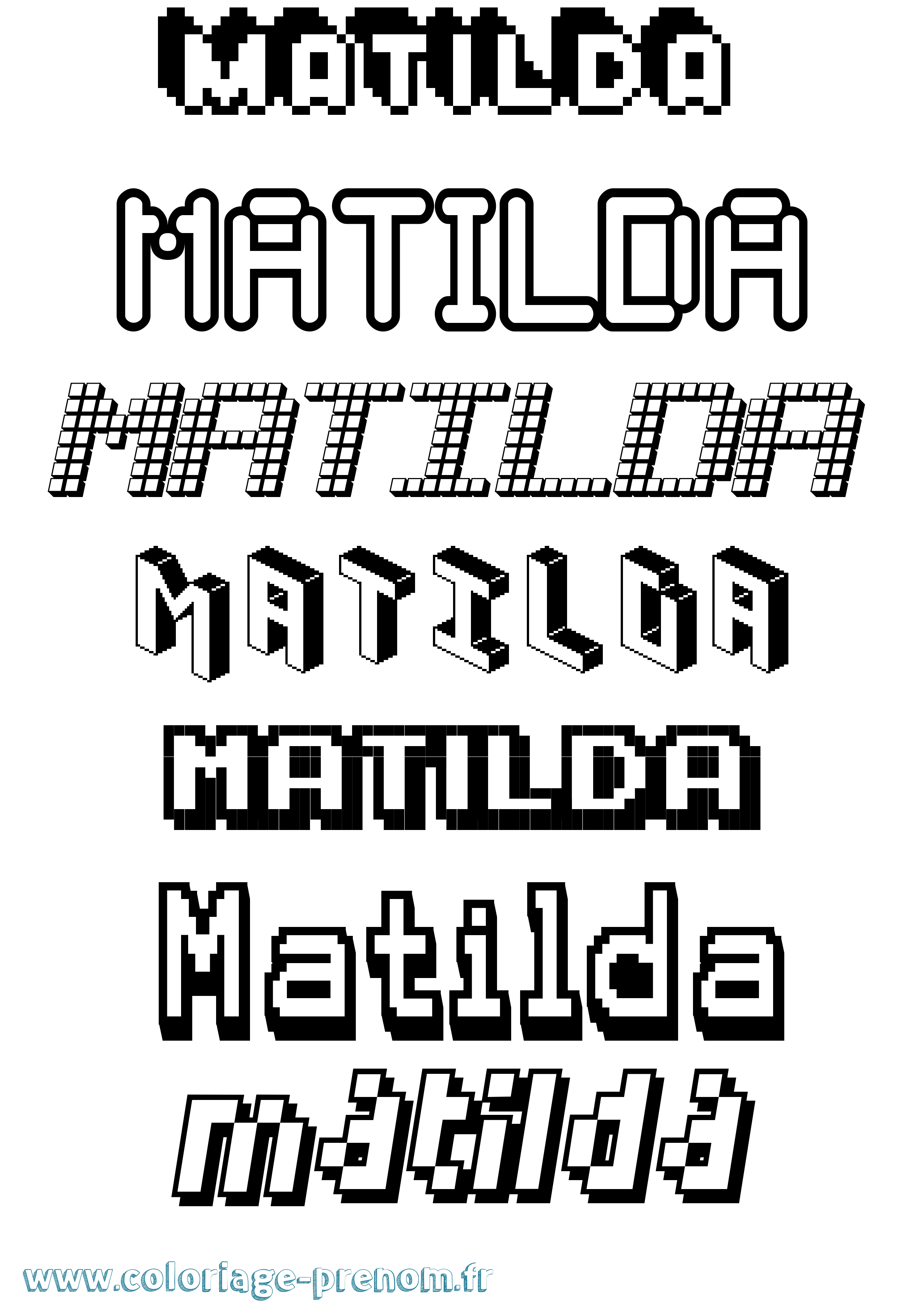 Coloriage prénom Matilda