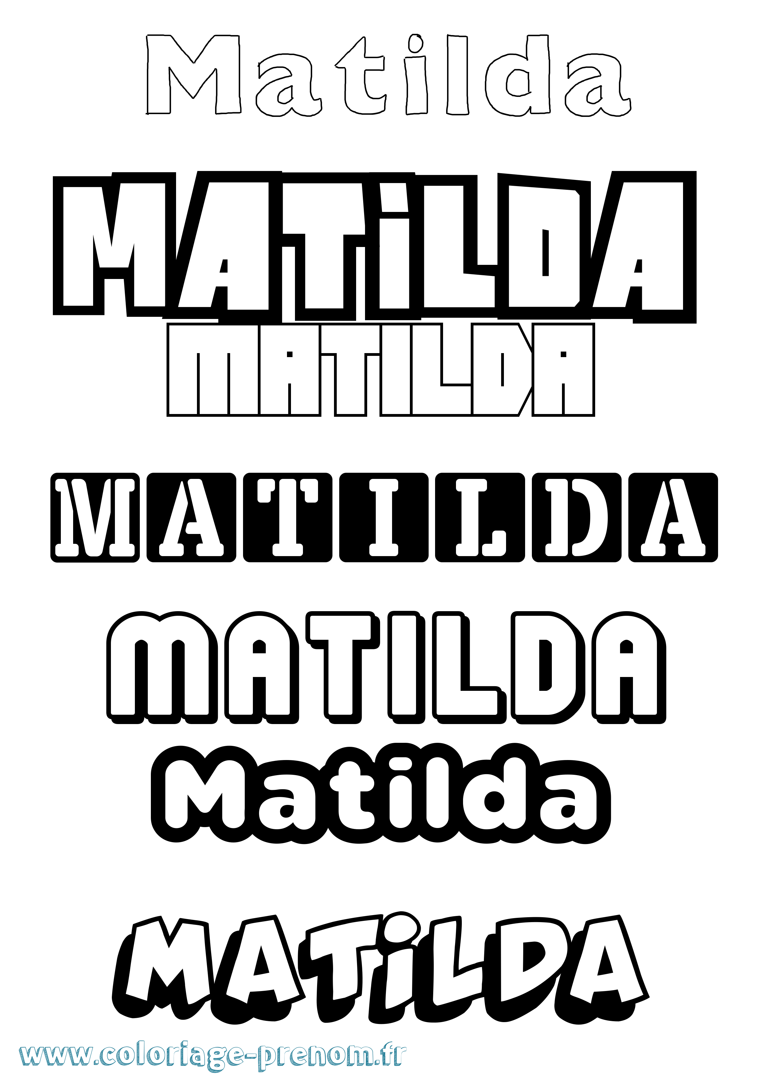 Coloriage Matilda Coloriage prénom Matilda