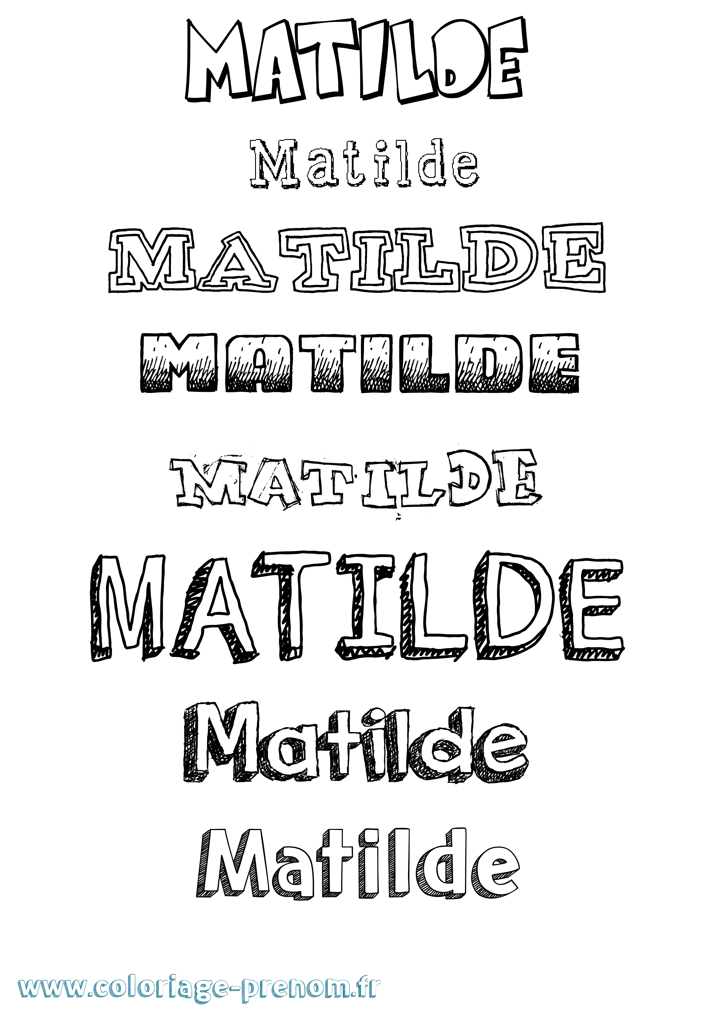 Coloriage prénom Matilde Dessiné