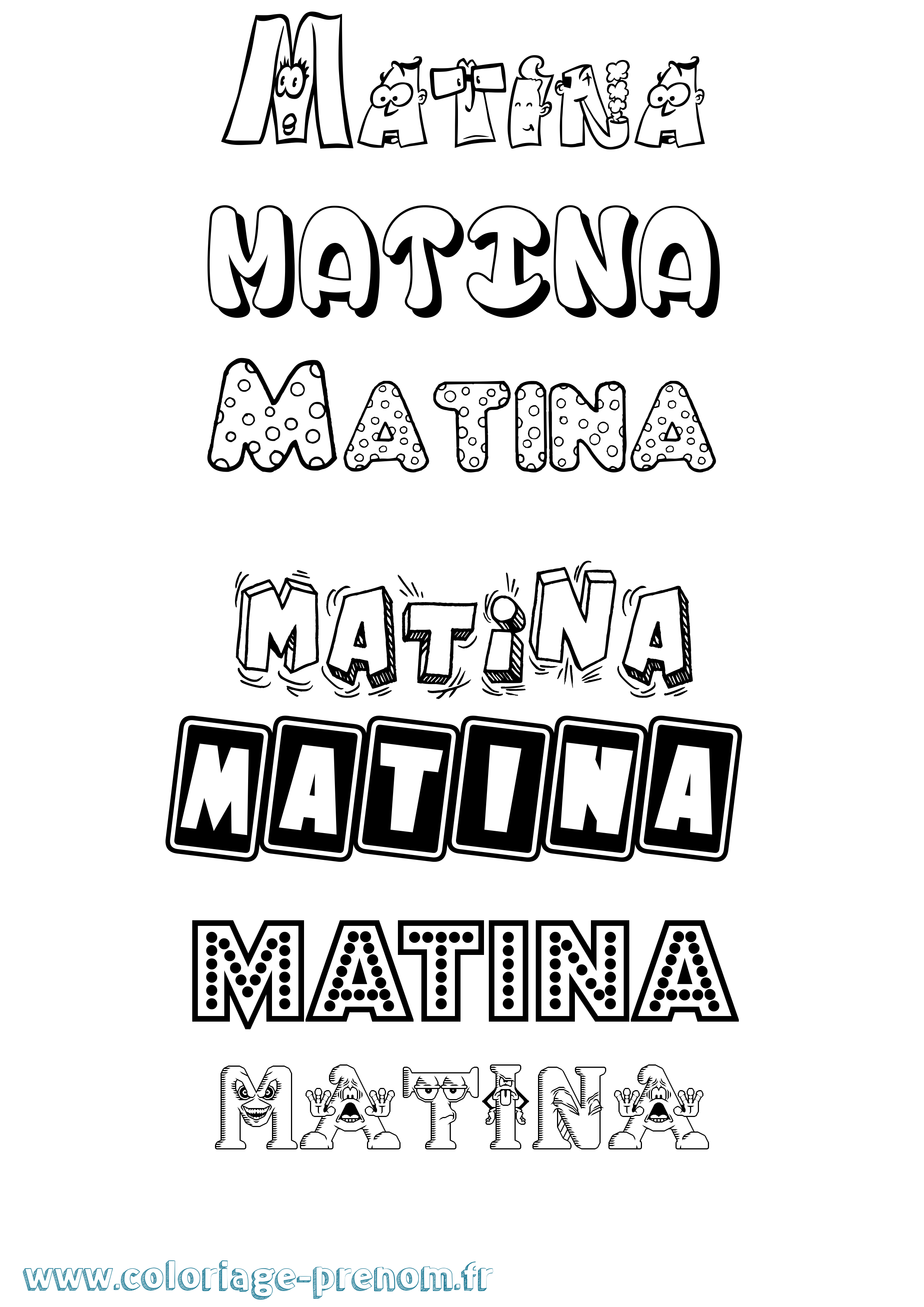 Coloriage prénom Matina Fun