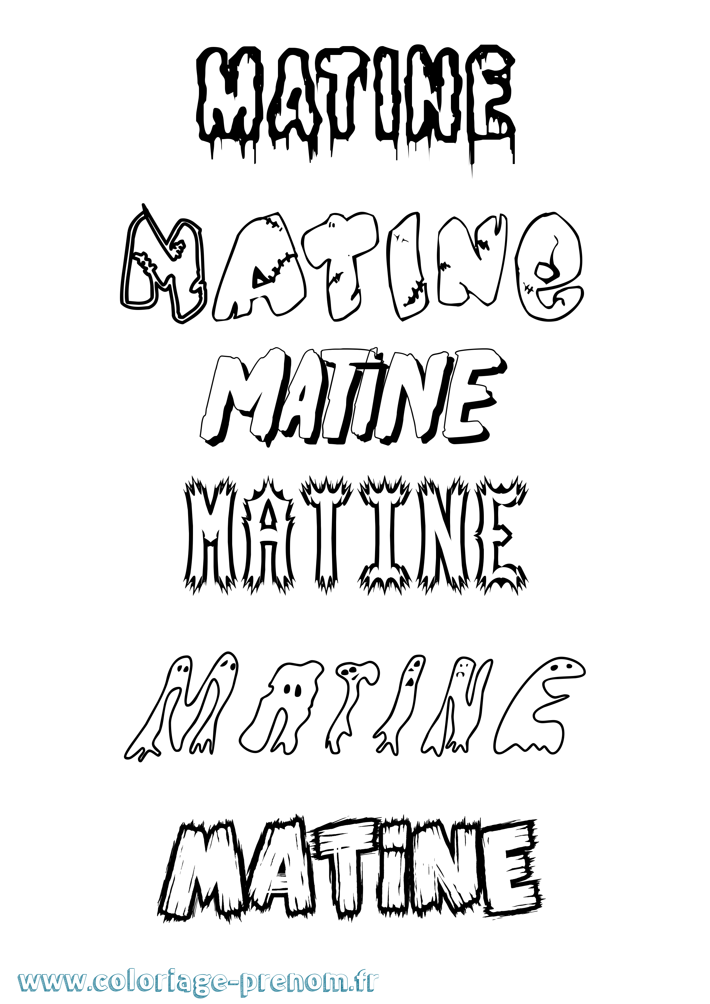 Coloriage prénom Matine Frisson