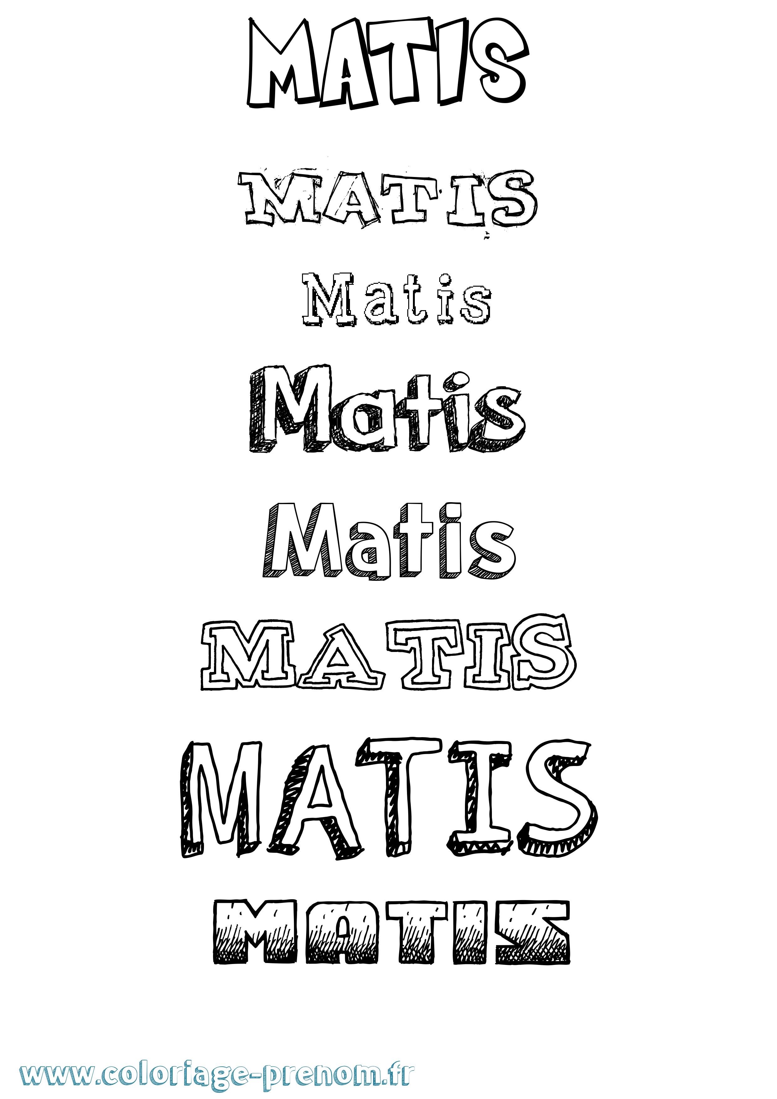 Coloriage prénom Matis