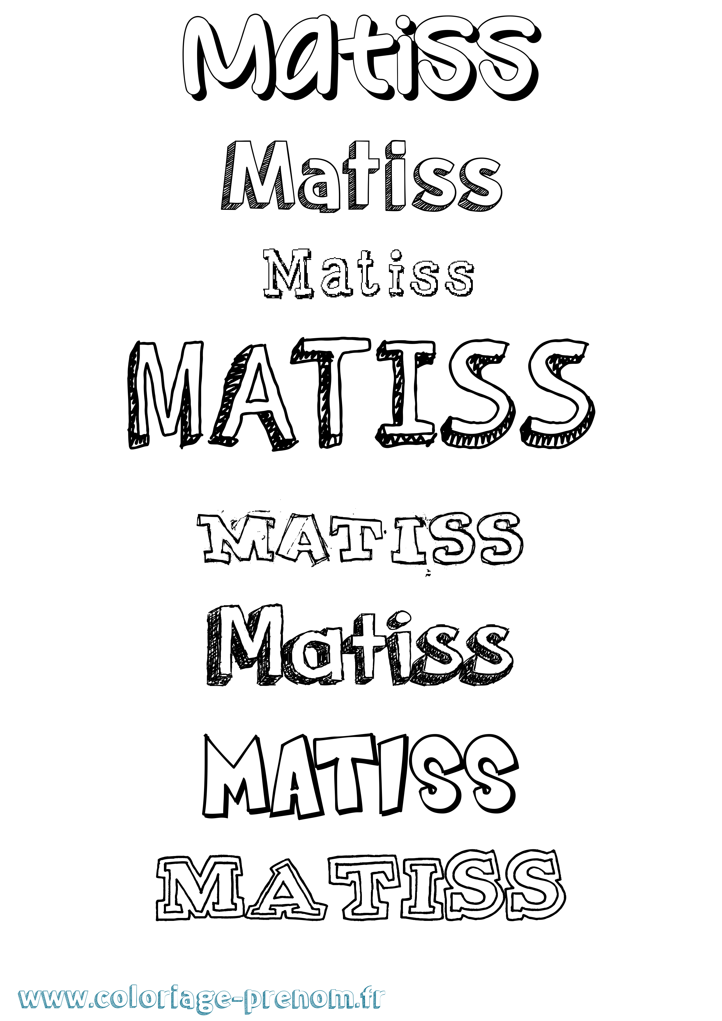 Coloriage prénom Matiss Dessiné