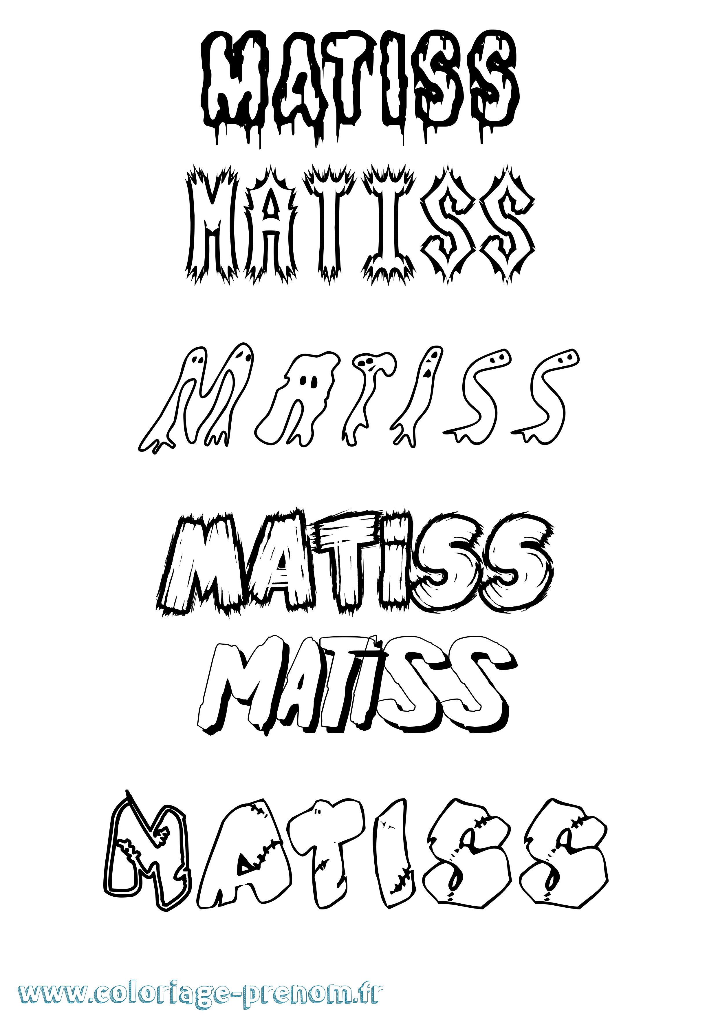 Coloriage prénom Matiss Frisson