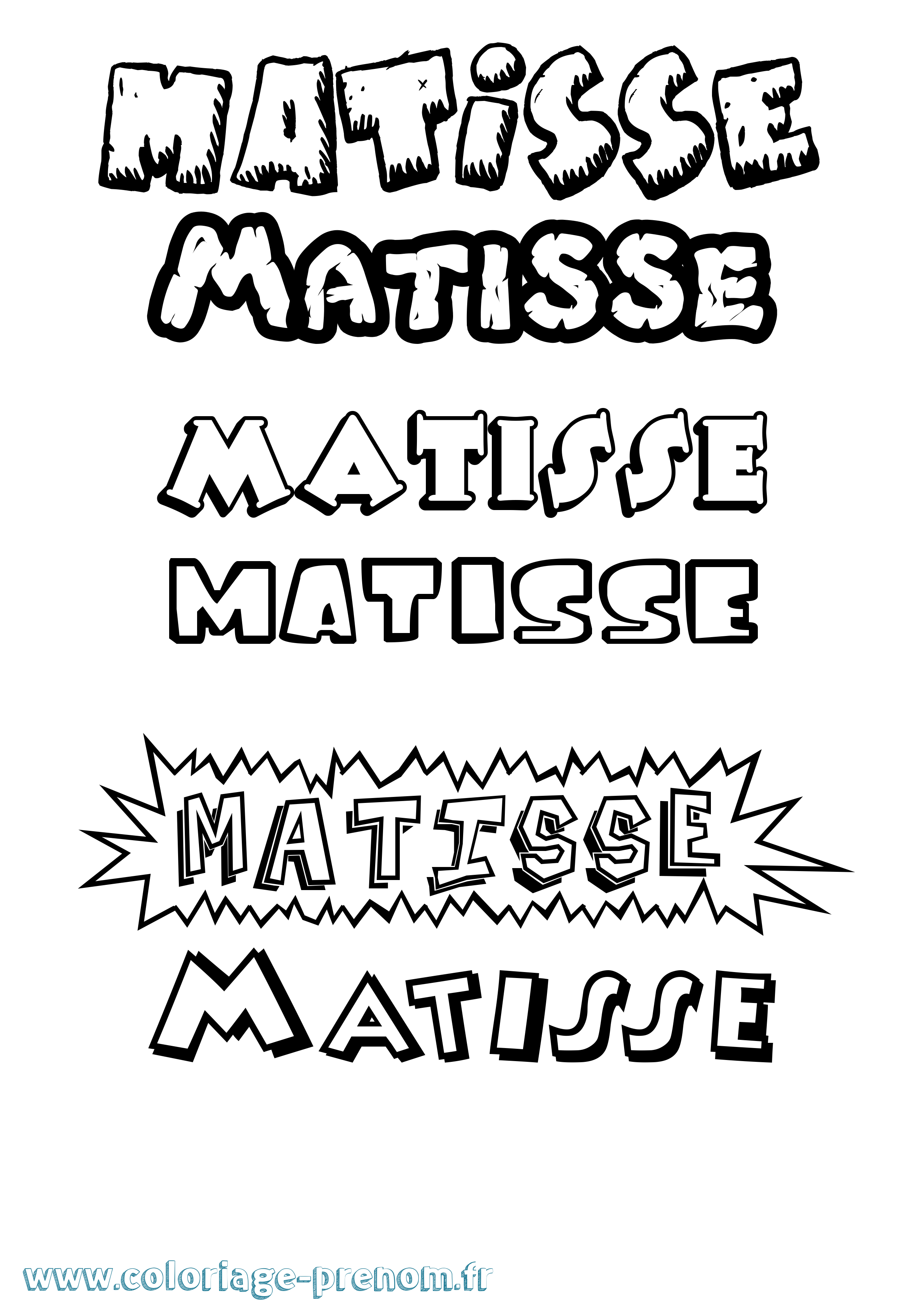 Coloriage prénom Matisse Dessin Animé
