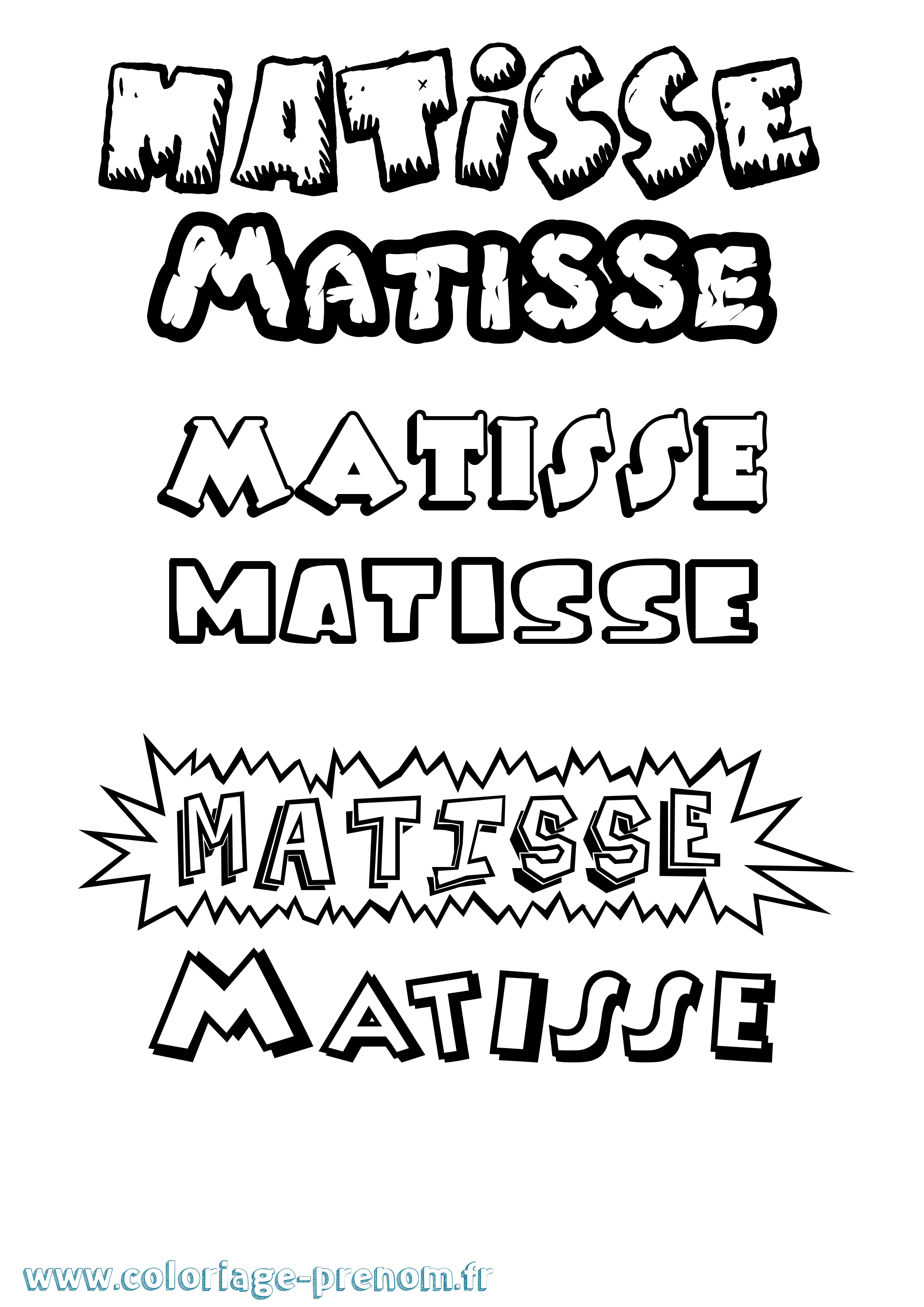 Coloriage Matisse Dessin Animé Coloriage prénom Matisse Dessin Animé