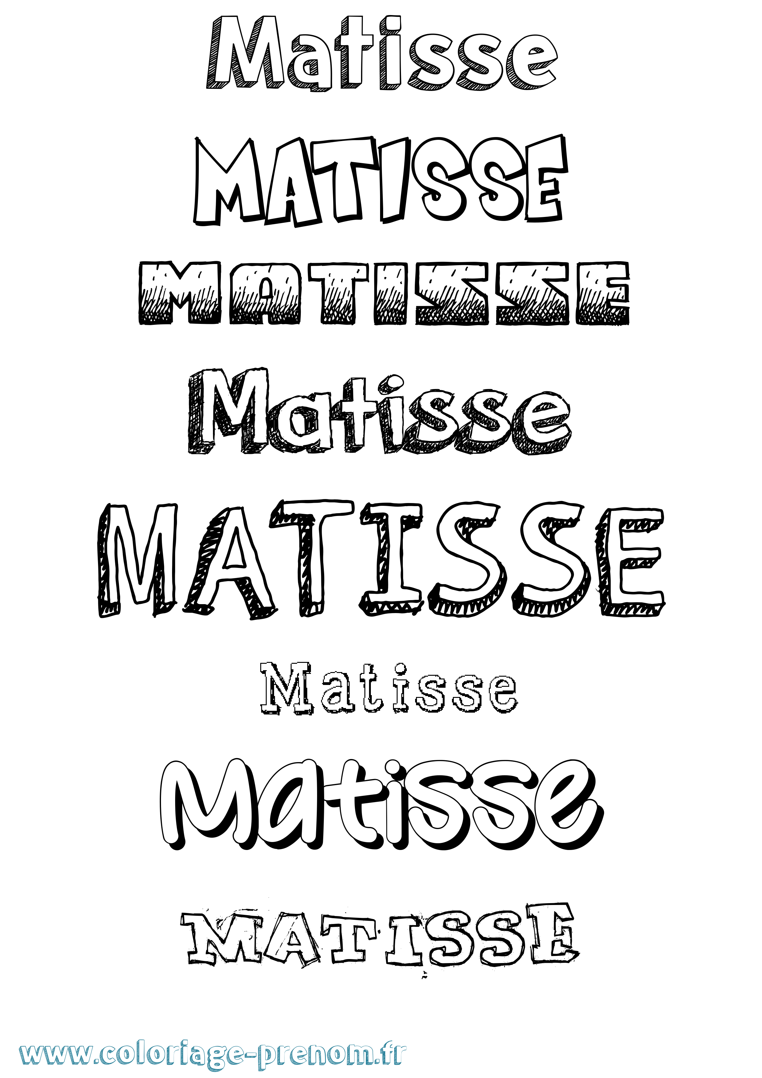 Coloriage Matisse Dessiné Coloriage prénom Matisse Dessiné