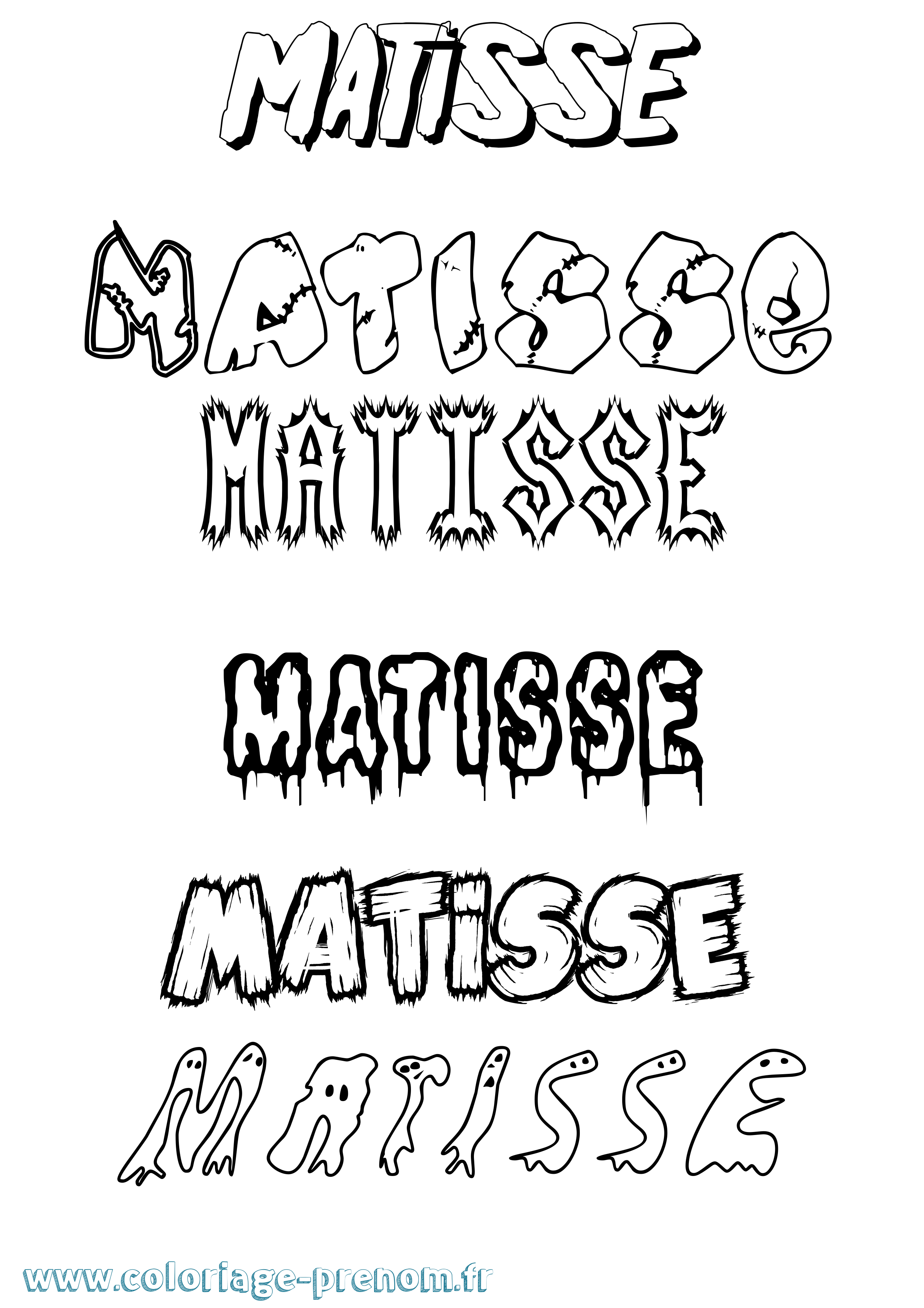 Coloriage prénom Matisse Frisson