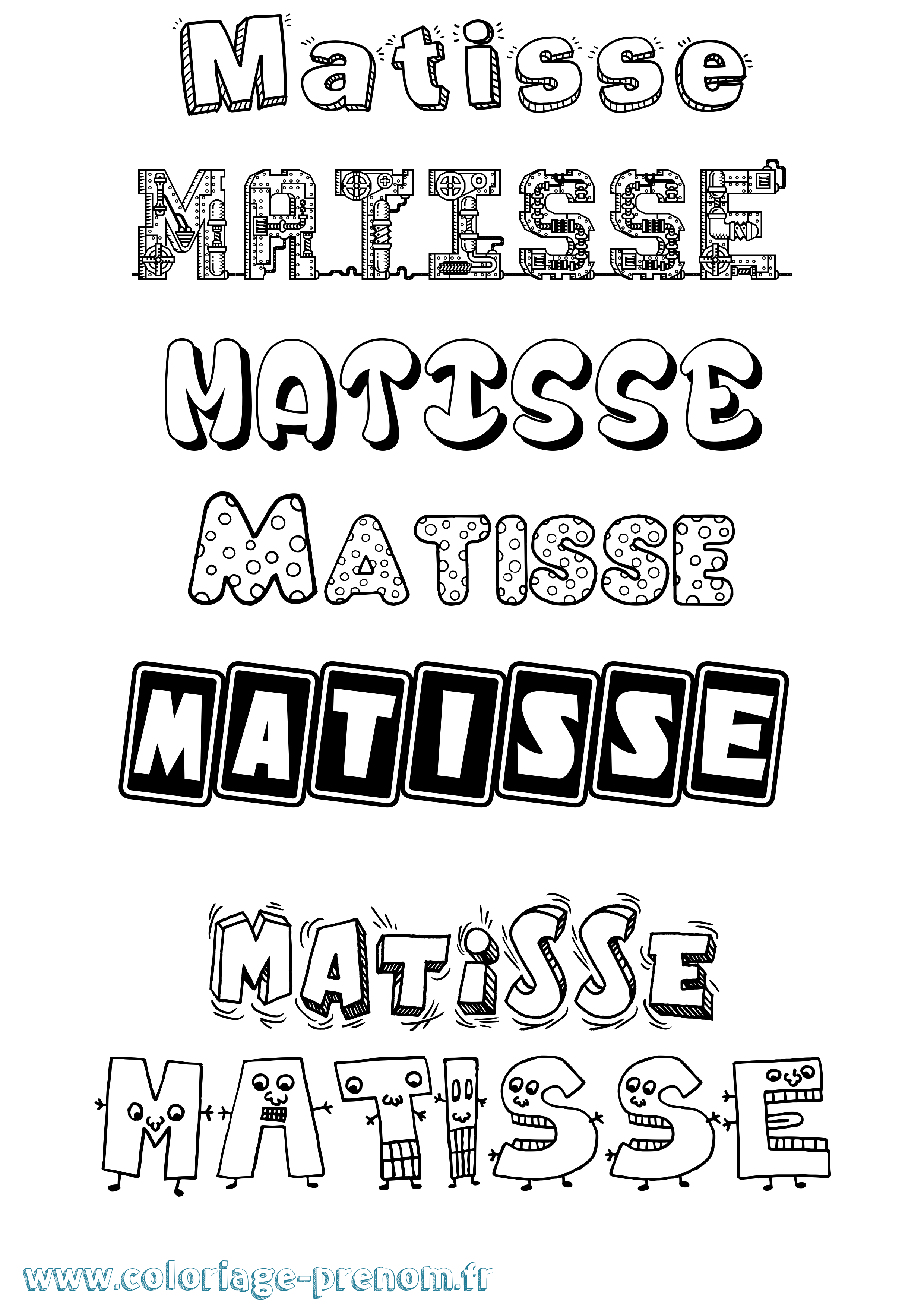 Coloriage Matisse Fun Coloriage prénom Matisse Fun