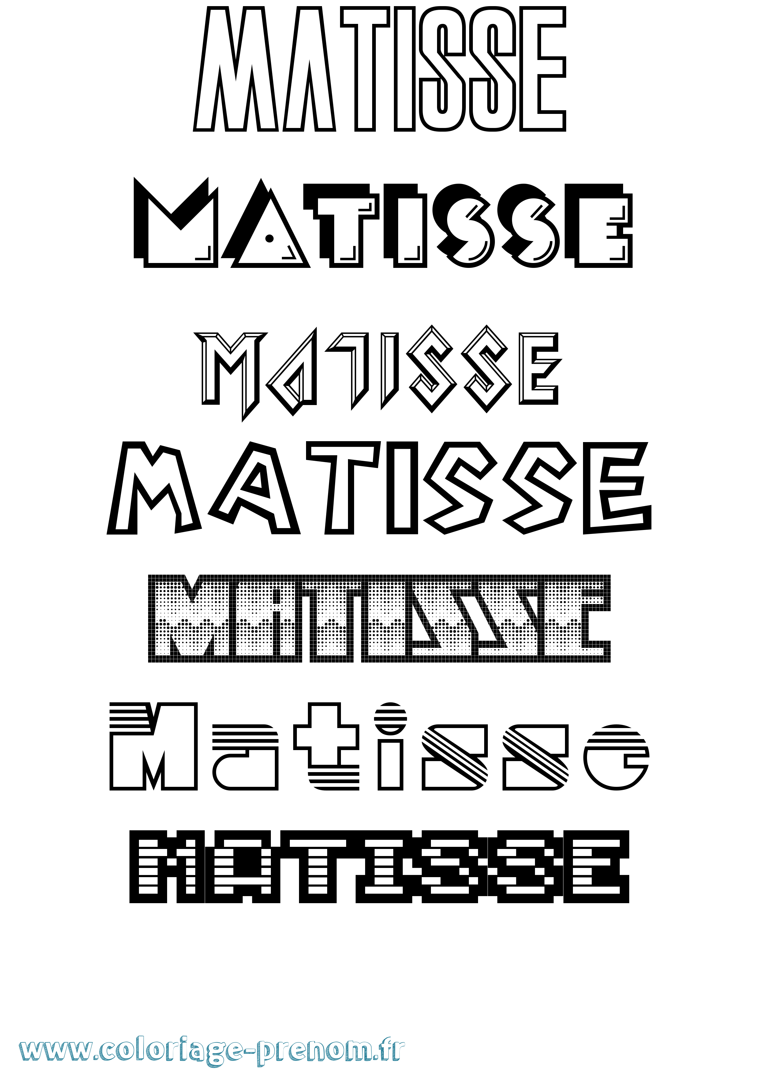 Coloriage Matisse Jeux Vidéos Coloriage prénom Matisse Jeux Vidéos