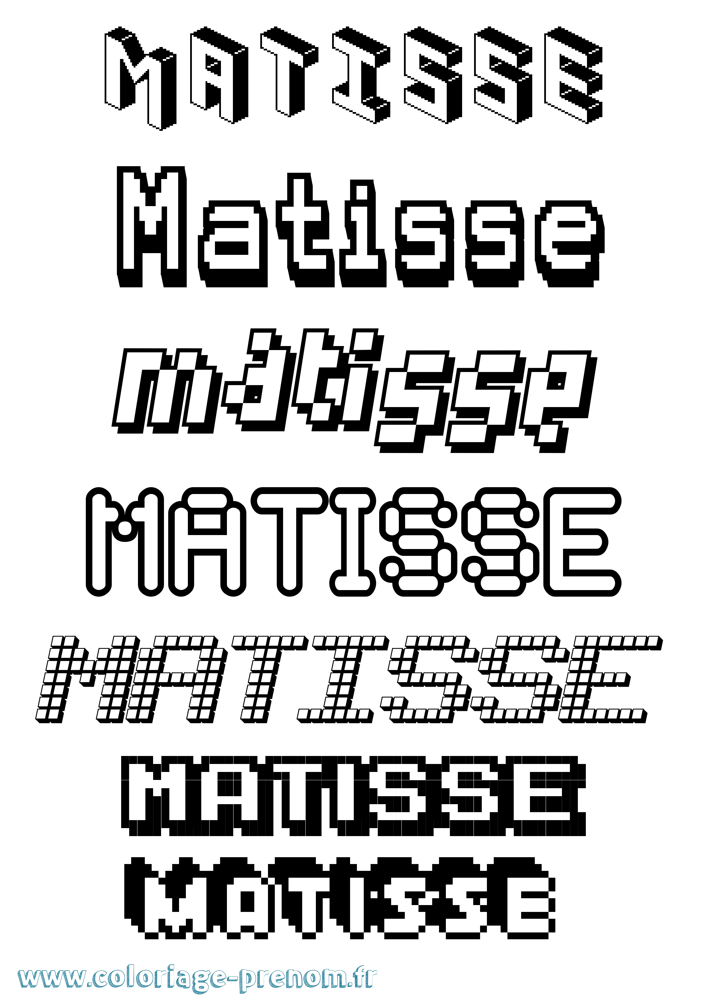 Coloriage Matisse Pixel Coloriage prénom Matisse Pixel