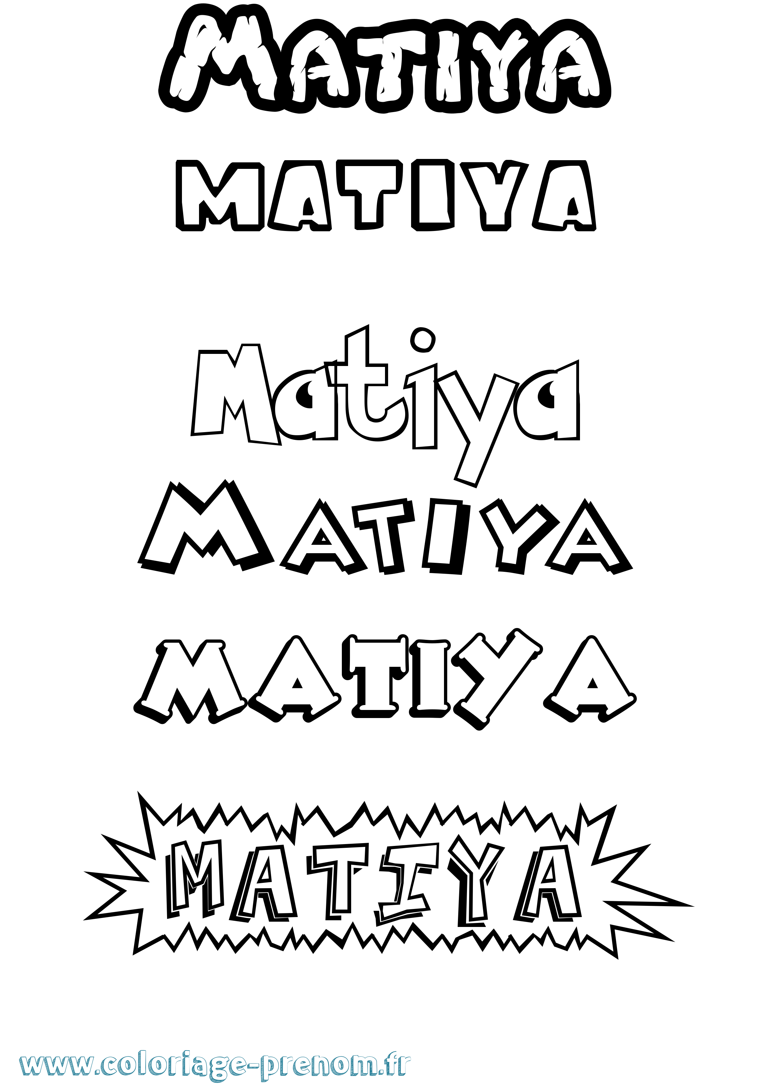 Coloriage prénom Matiya Dessin Animé