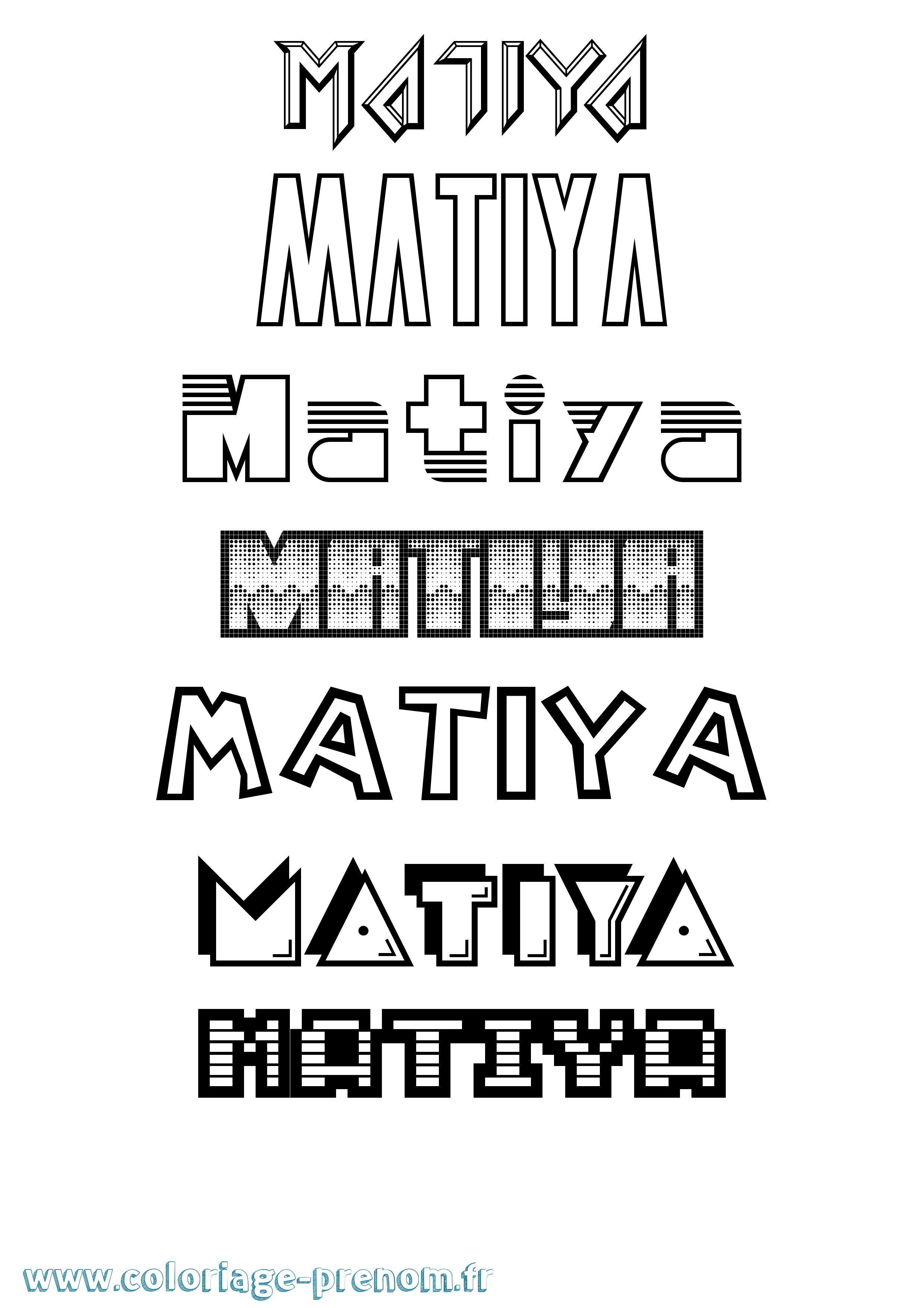 Coloriage prénom Matiya Jeux Vidéos